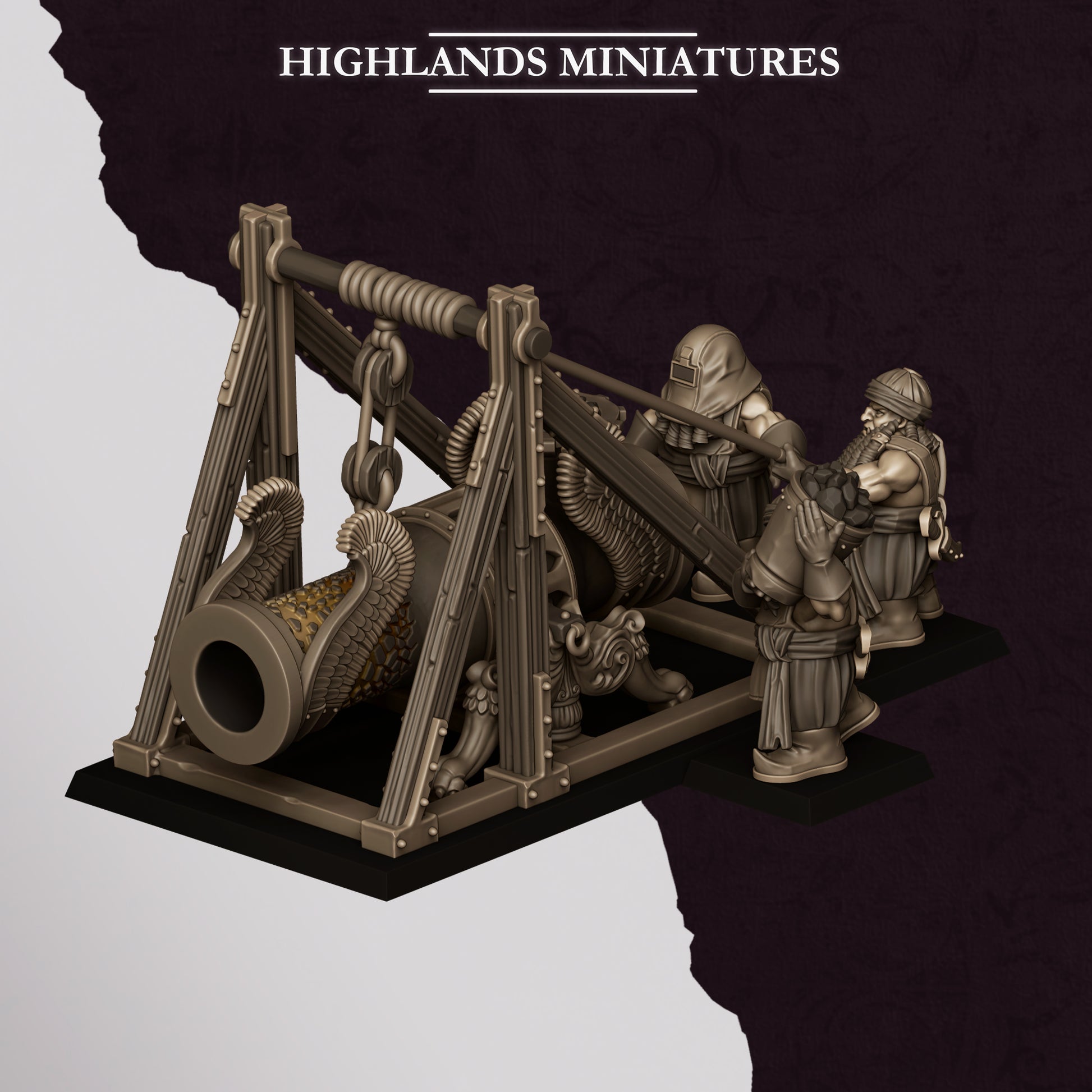 Miniatura Cañón de Marduk Enanos Infernales resina 28mm sin pintar - Drakholm
