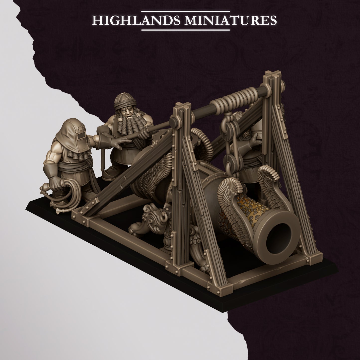 Miniatura Cañón de Marduk Enanos Infernales resina 28mm sin pintar - Drakholm