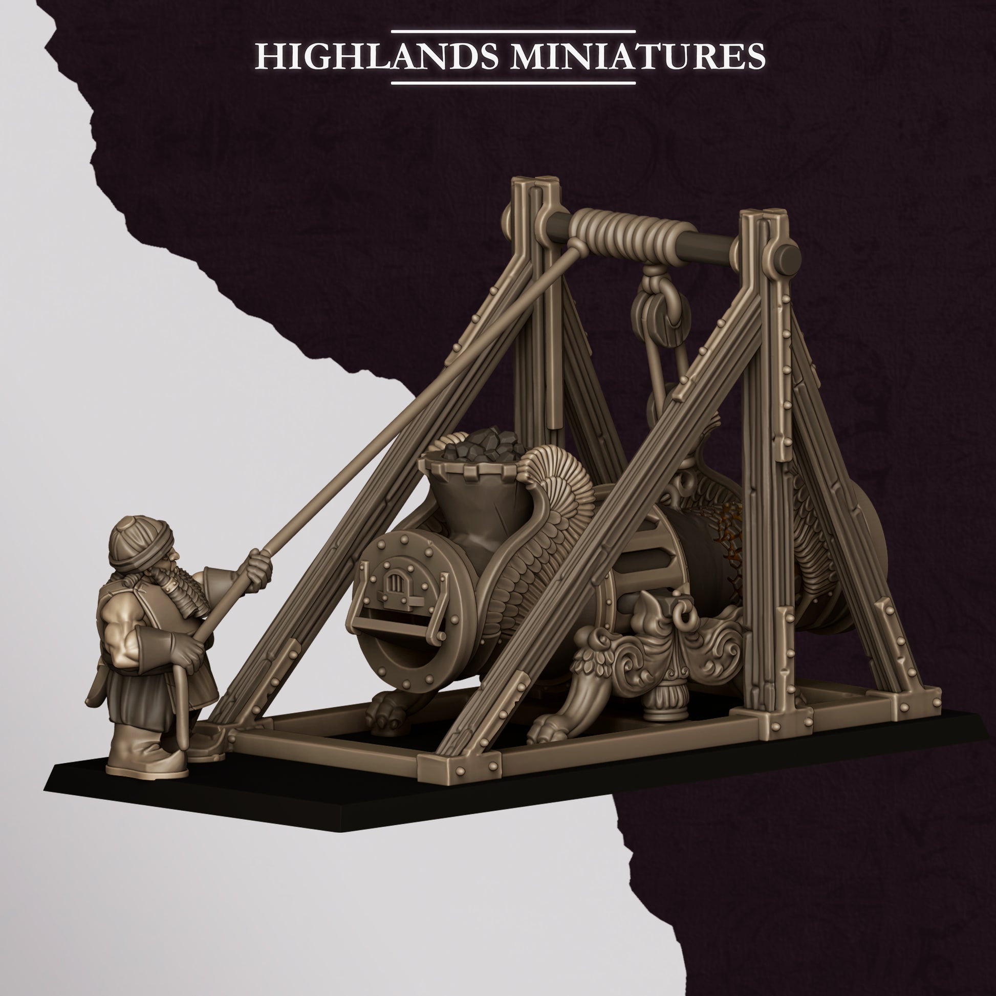 Miniatura Cañón de Marduk Enanos Infernales resina 28mm sin pintar - Drakholm