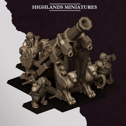 Miniatura Mortero y Lanzacohetes de Marduk Enanos Infernales resina 28mm sin pintar - Drakholm