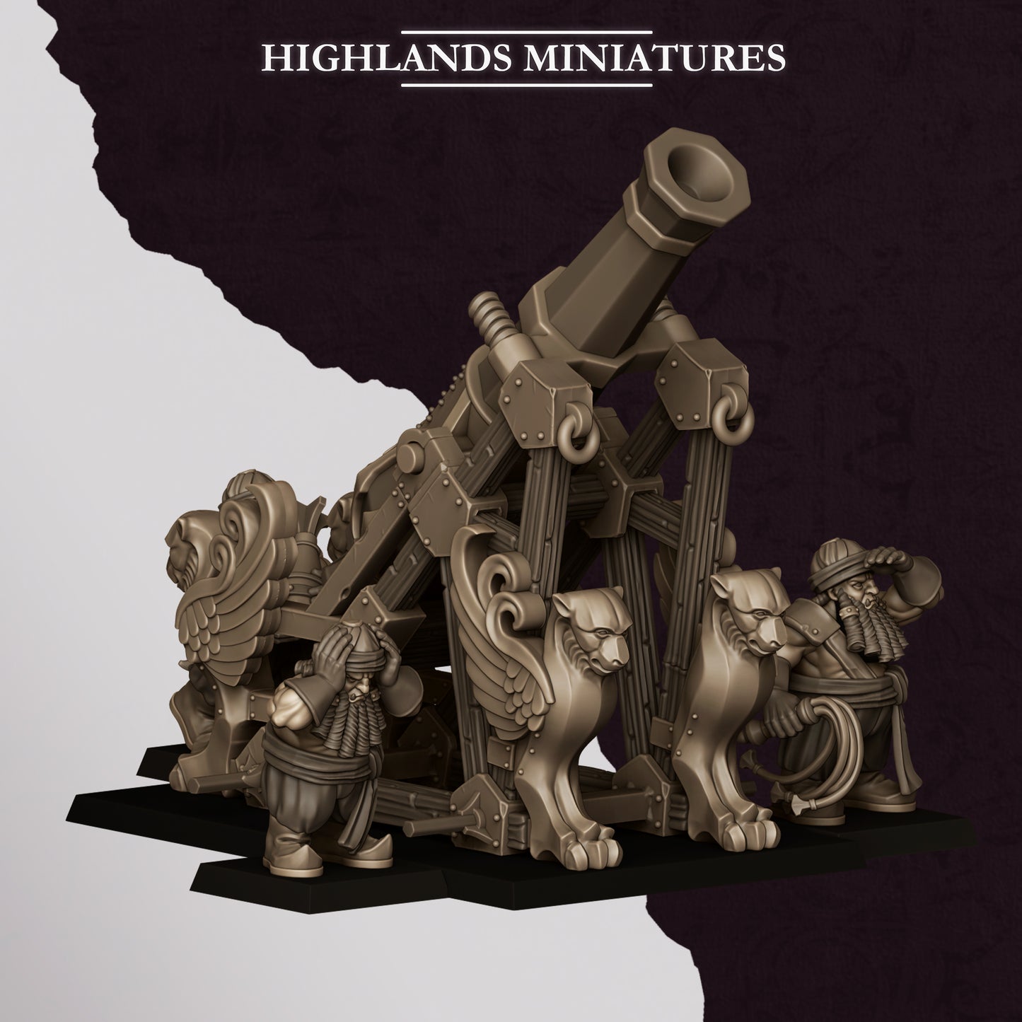 Miniatura Mortero y Lanzacohetes de Marduk Enanos Infernales resina 28mm sin pintar - Drakholm