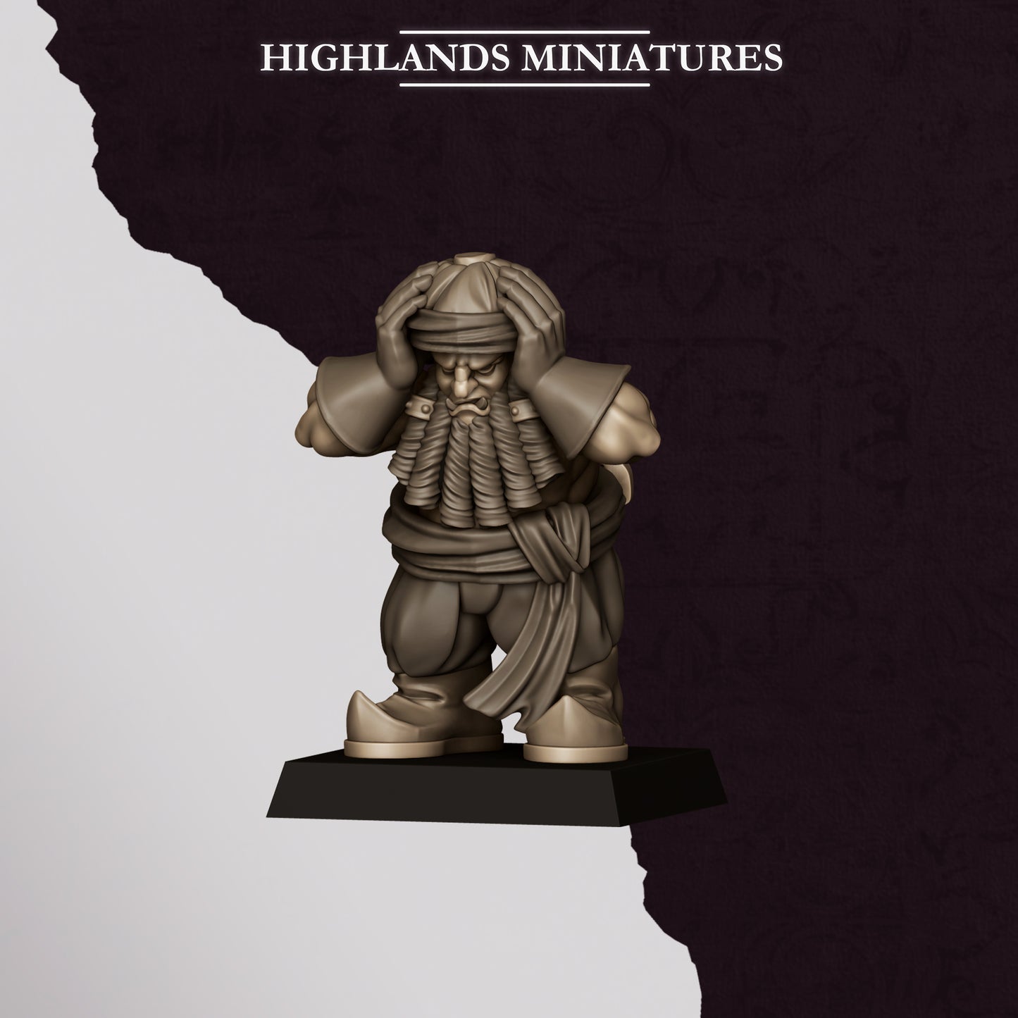 Miniatura Mortero y Lanzacohetes de Marduk Enanos Infernales resina 28mm sin pintar - Drakholm