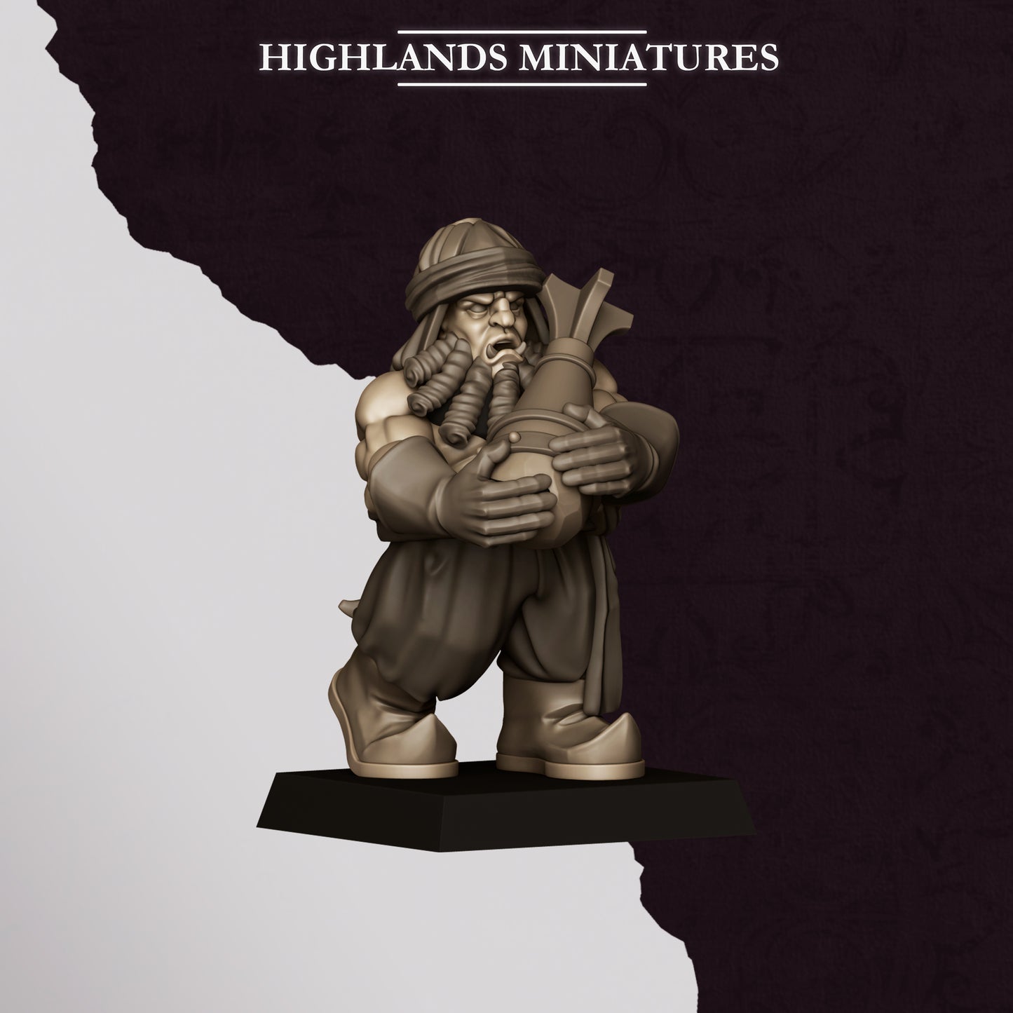 Miniatura Mortero y Lanzacohetes de Marduk Enanos Infernales resina 28mm sin pintar - Drakholm