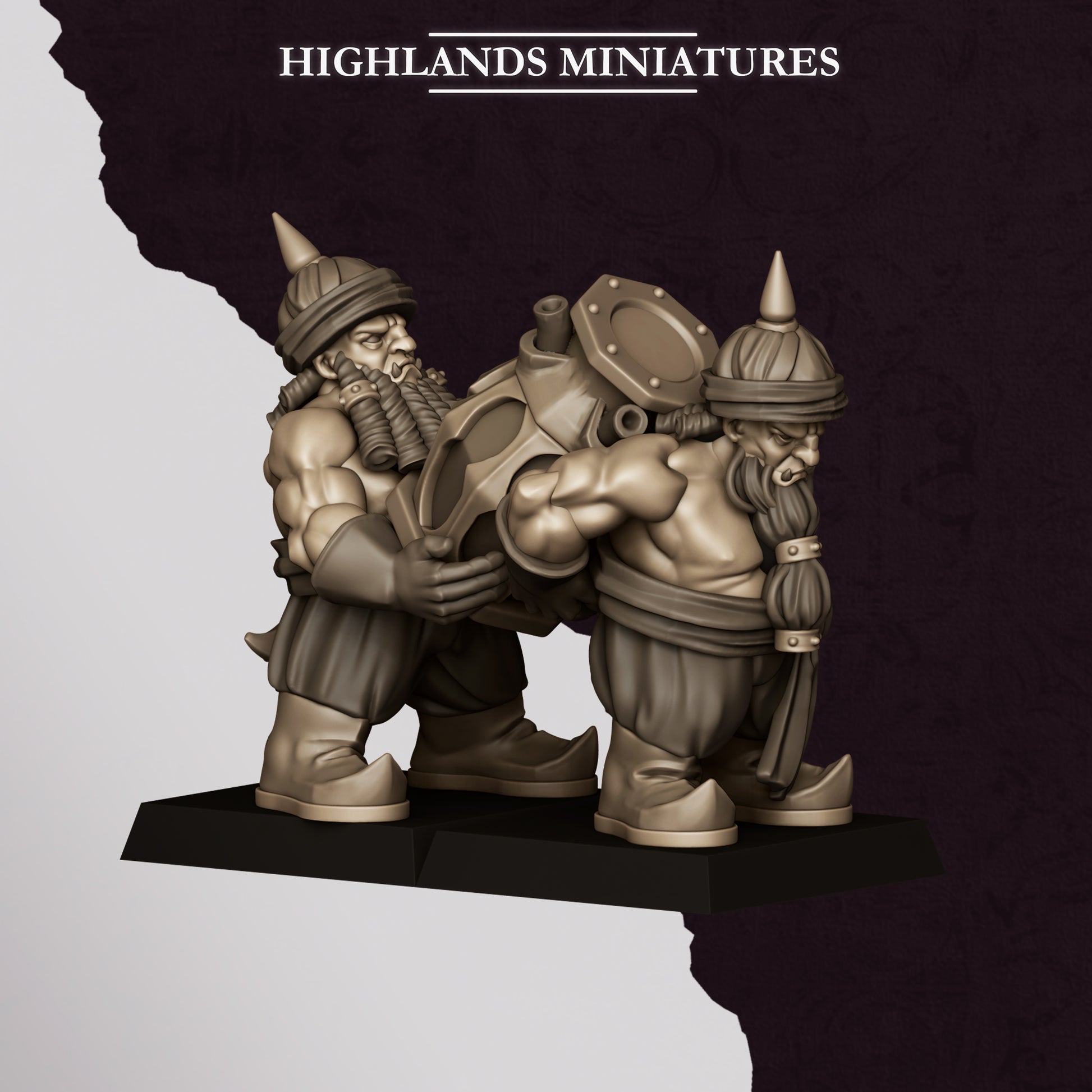 Miniatura Mortero y Lanzacohetes de Marduk Enanos Infernales resina 28mm sin pintar - Drakholm
