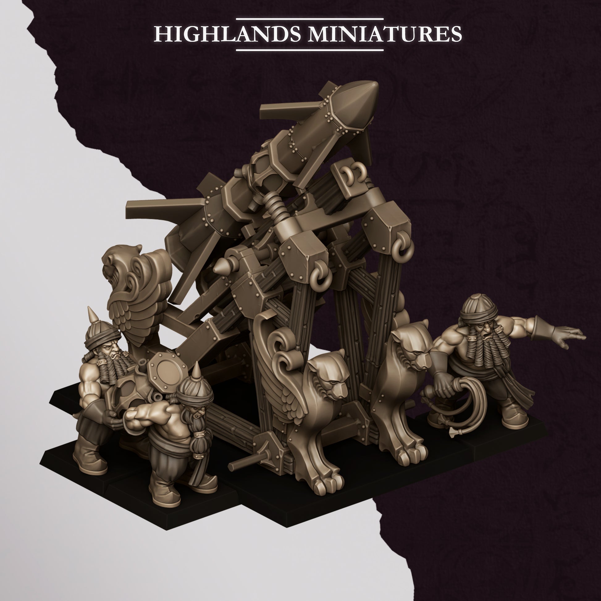 Miniatura Mortero y Lanzacohetes de Marduk Enanos Infernales resina 28mm sin pintar - Drakholm