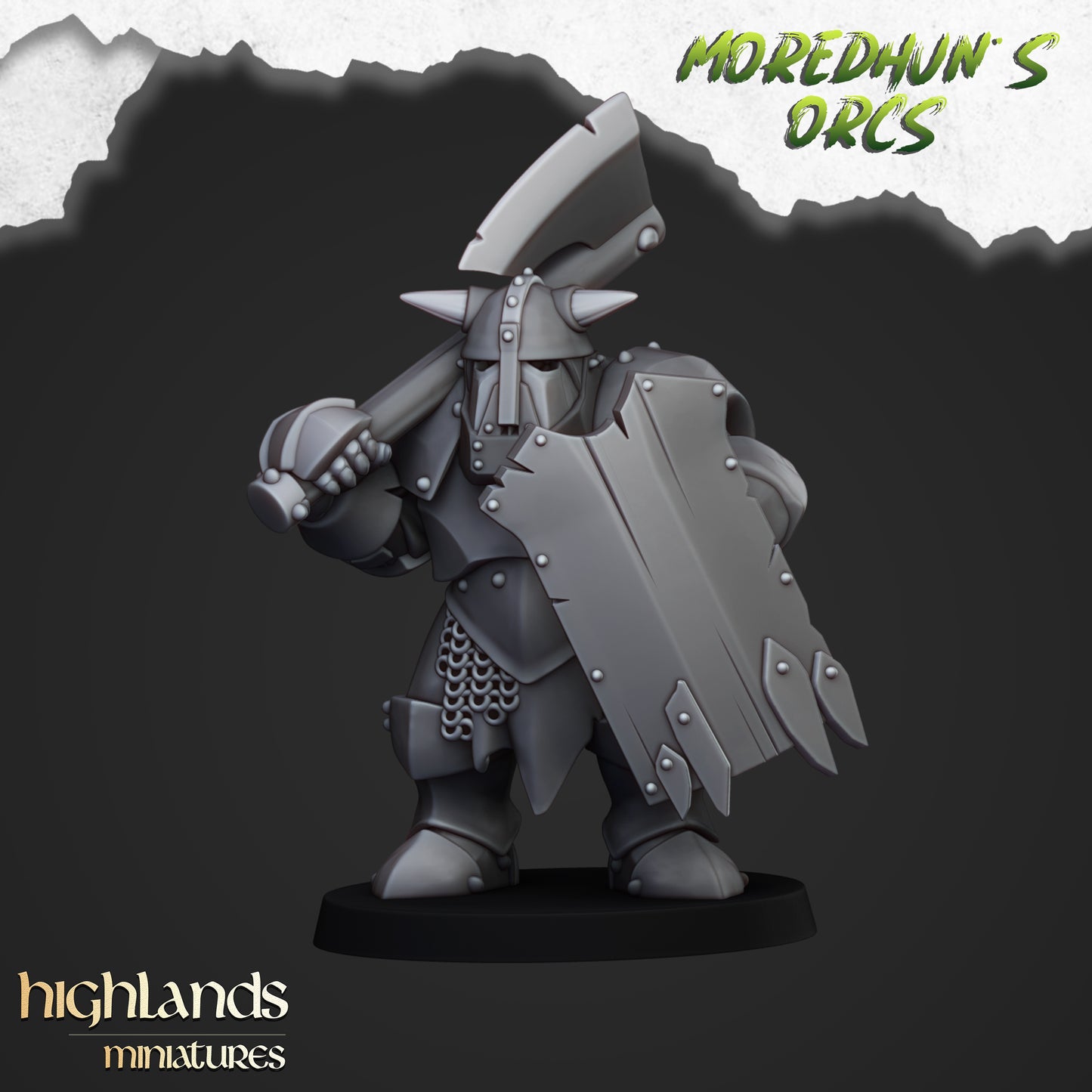 Miniatura Orcos Acorazados Orcos y Goblins resina 28mm sin pintar - Drakholm