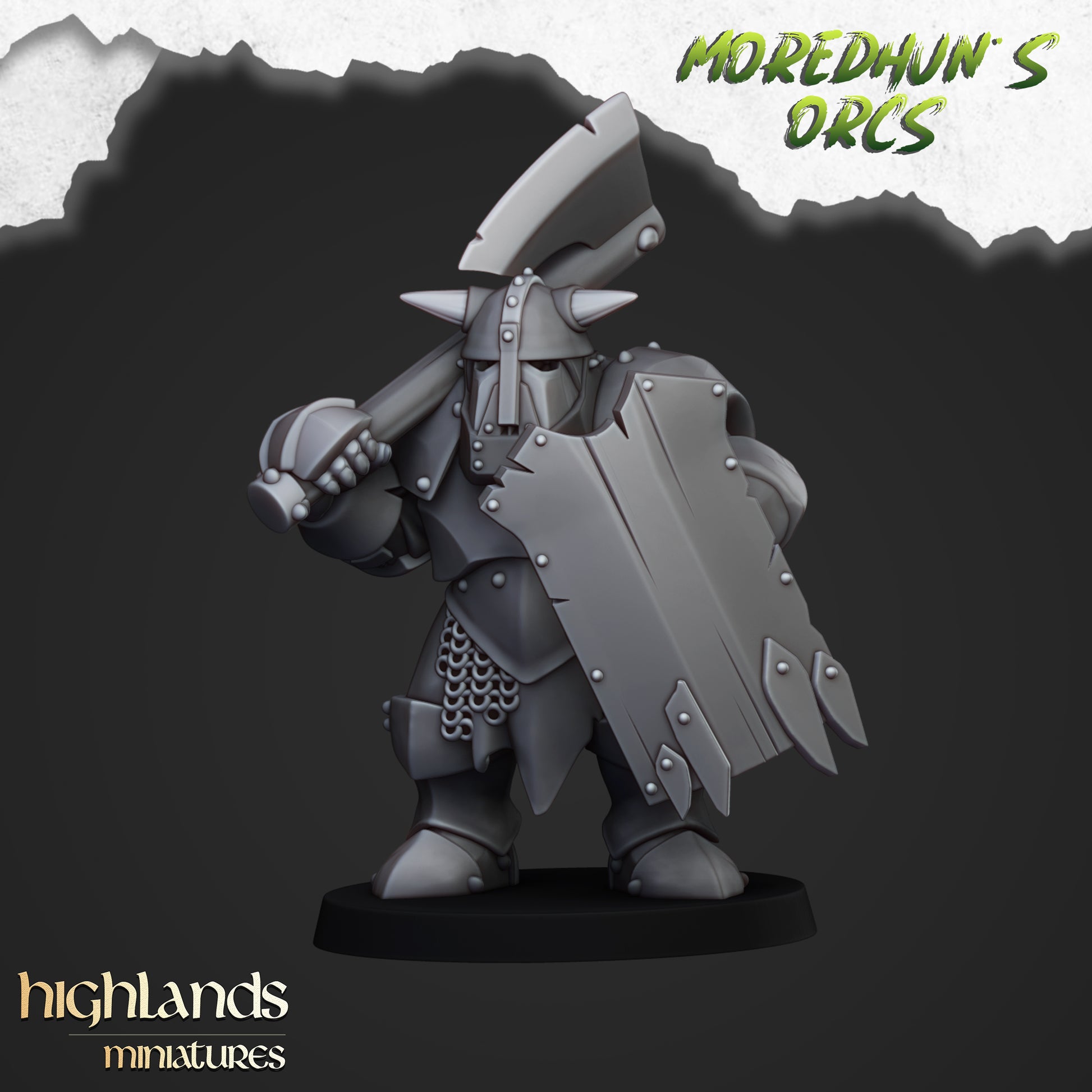Miniatura Orcos Acorazados Orcos y Goblins resina 28mm sin pintar - Drakholm