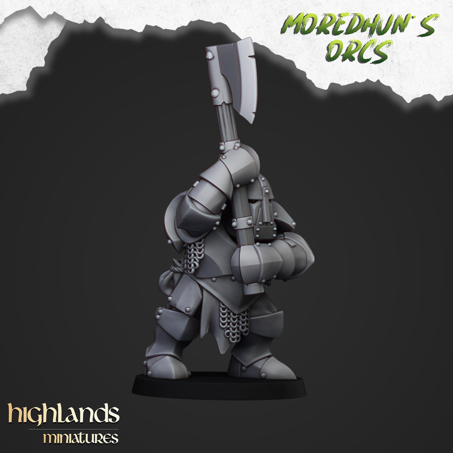 Miniatura Orcos Acorazados Orcos y Goblins resina 28mm sin pintar - Drakholm