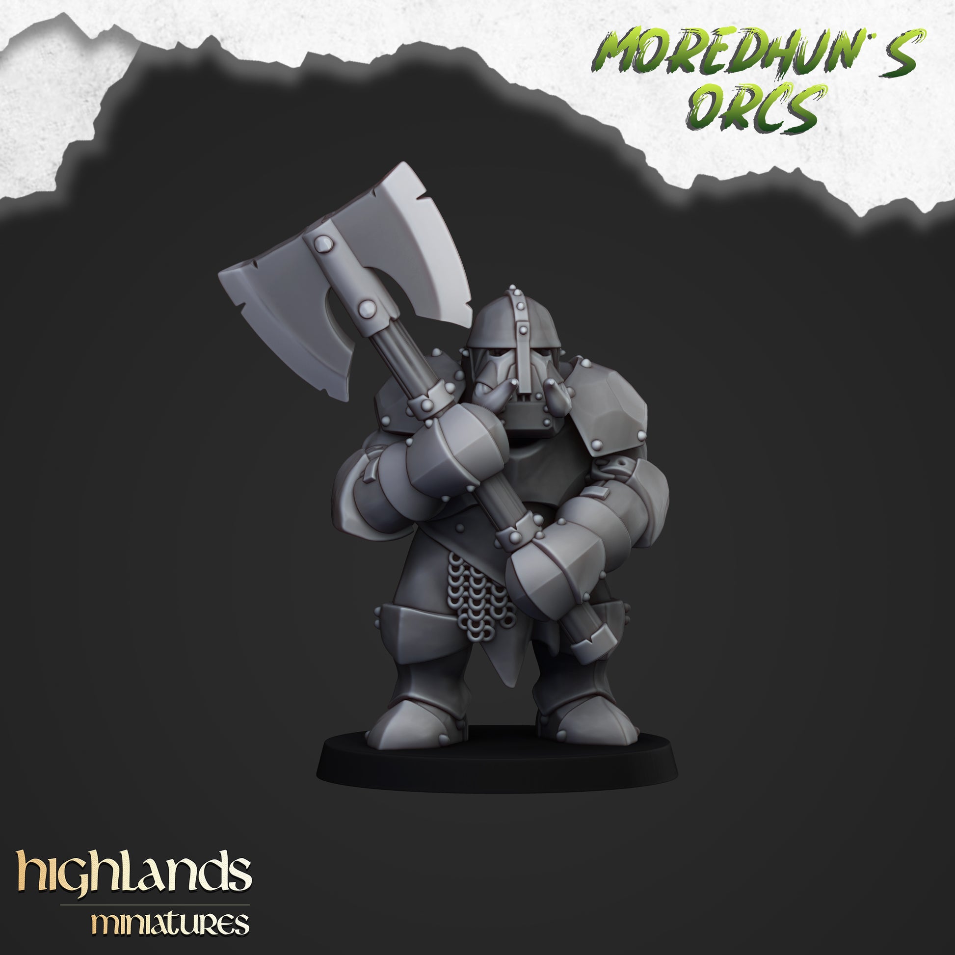 Miniatura Orcos Acorazados Orcos y Goblins resina 28mm sin pintar - Drakholm