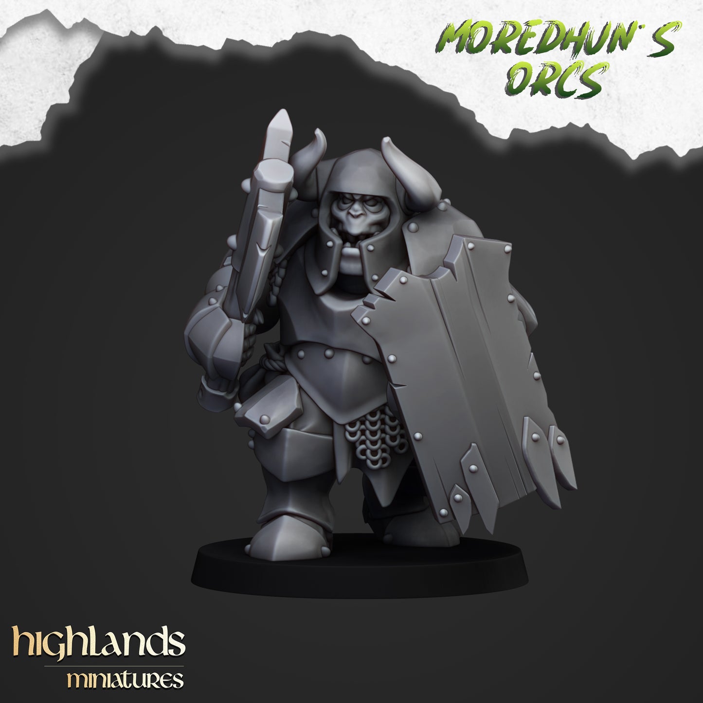 Miniatura Orcos Acorazados Orcos y Goblins resina 28mm sin pintar - Drakholm