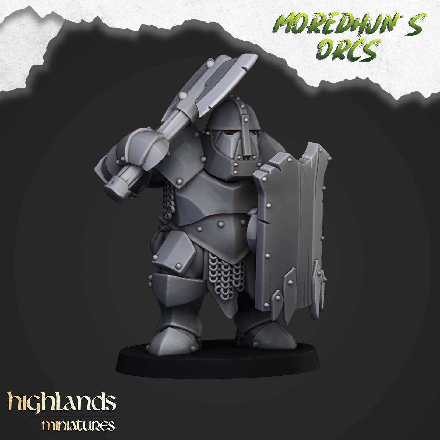 Miniatura Orcos Acorazados Orcos y Goblins resina 28mm sin pintar - Drakholm