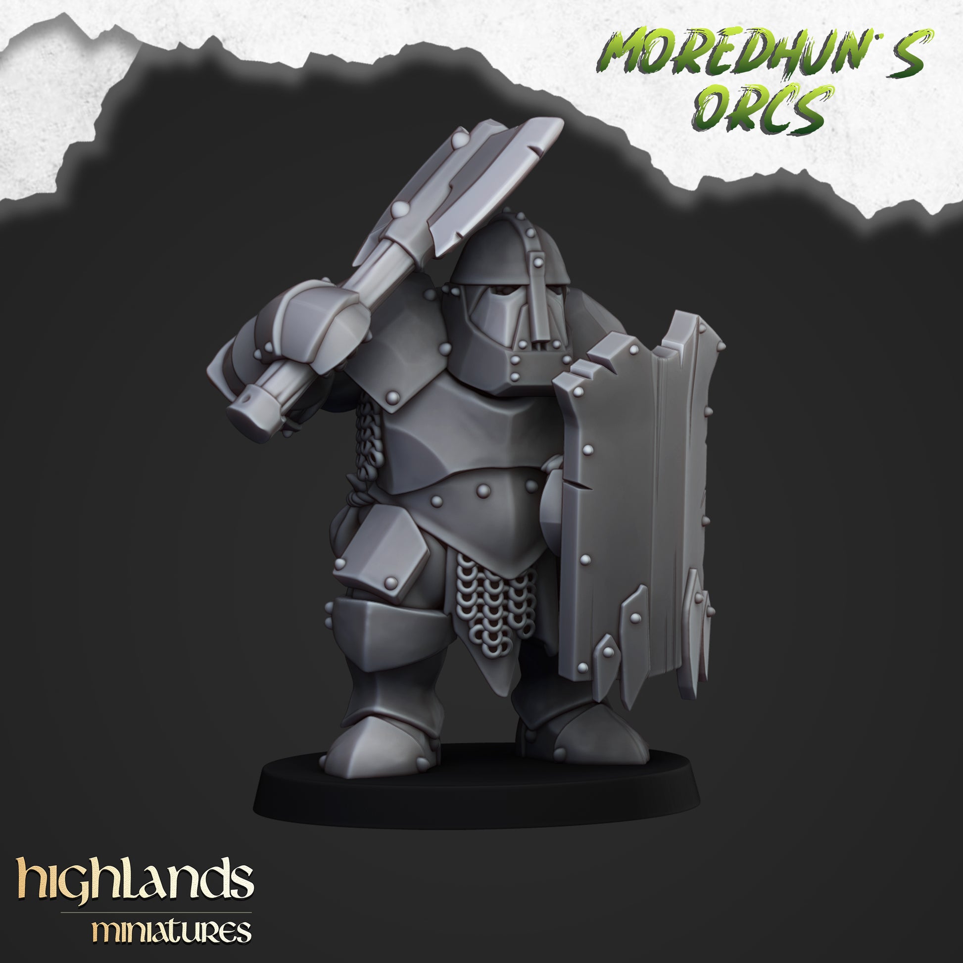 Miniatura Orcos Acorazados Orcos y Goblins resina 28mm sin pintar - Drakholm