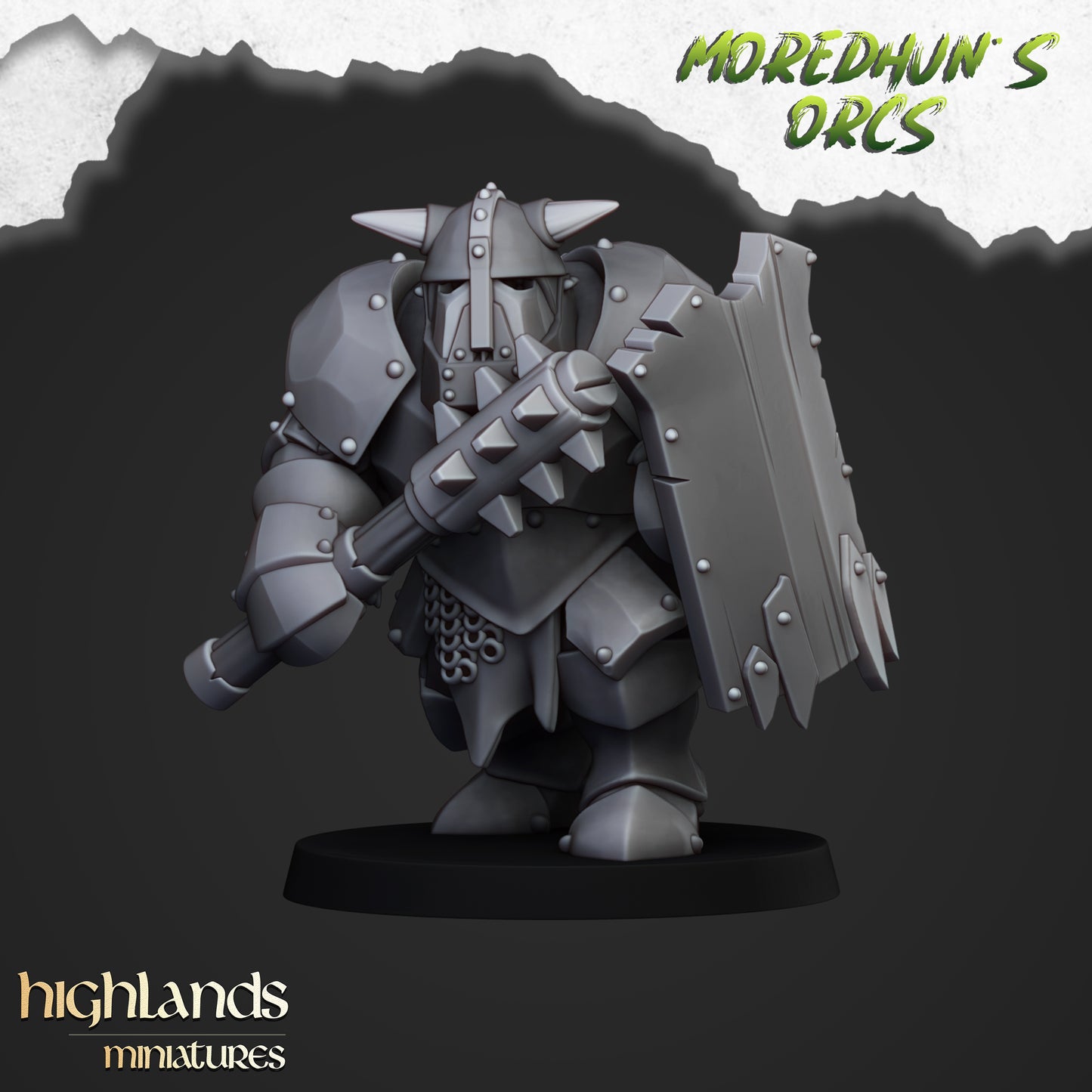 Miniatura Orcos Acorazados Orcos y Goblins resina 28mm sin pintar - Drakholm