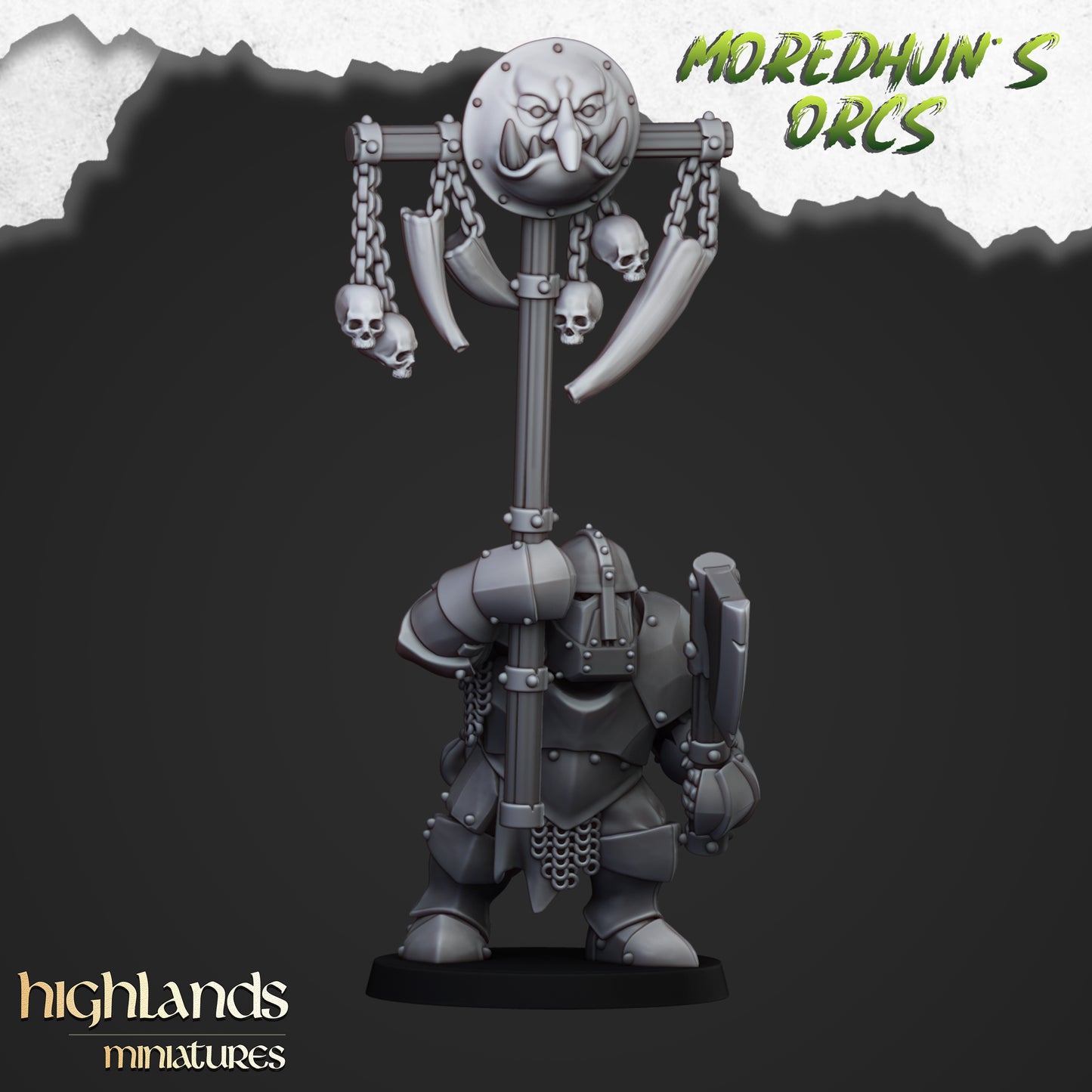 Miniatura Orcos Acorazados Orcos y Goblins resina 28mm sin pintar - Drakholm
