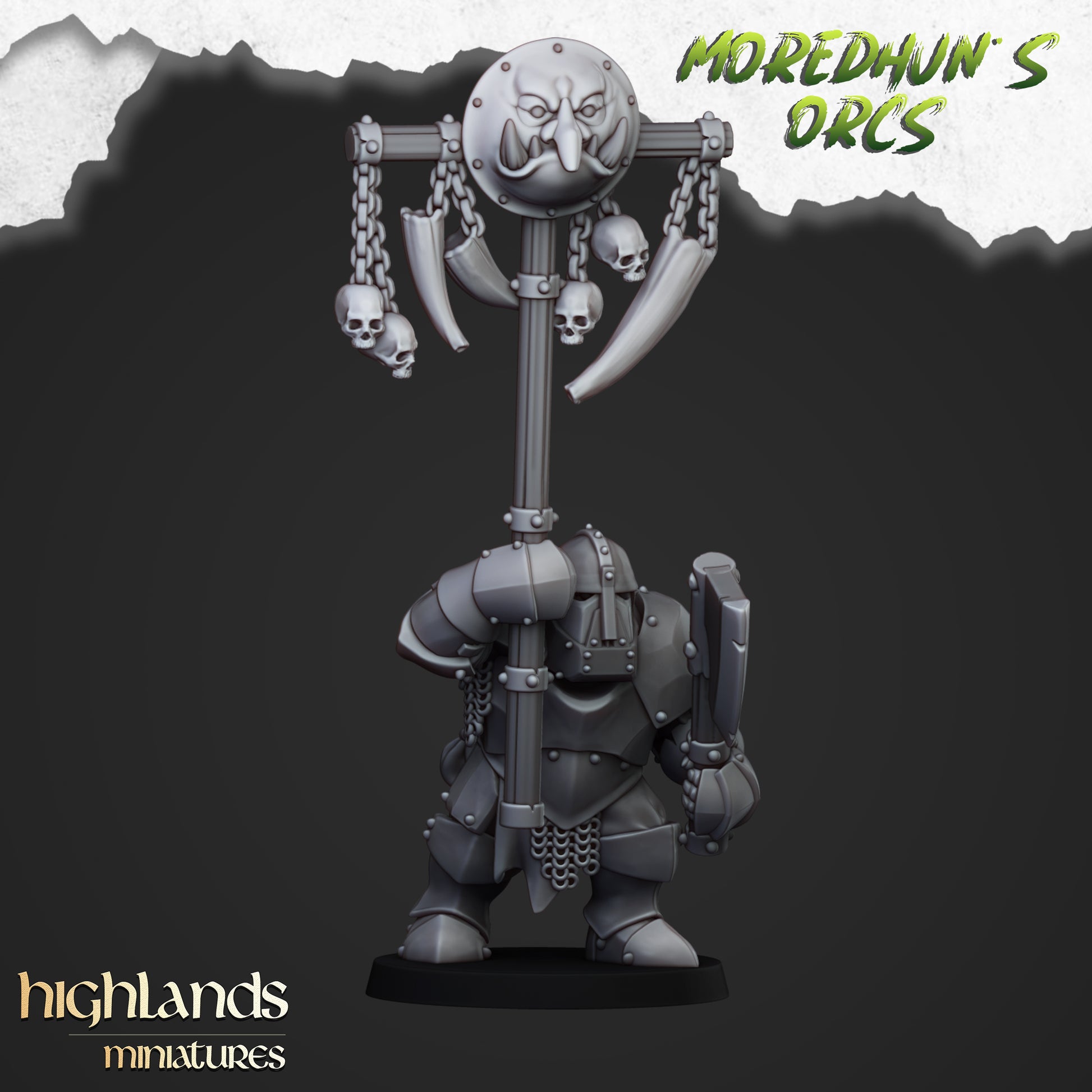 Miniatura Orcos Acorazados Orcos y Goblins resina 28mm sin pintar - Drakholm