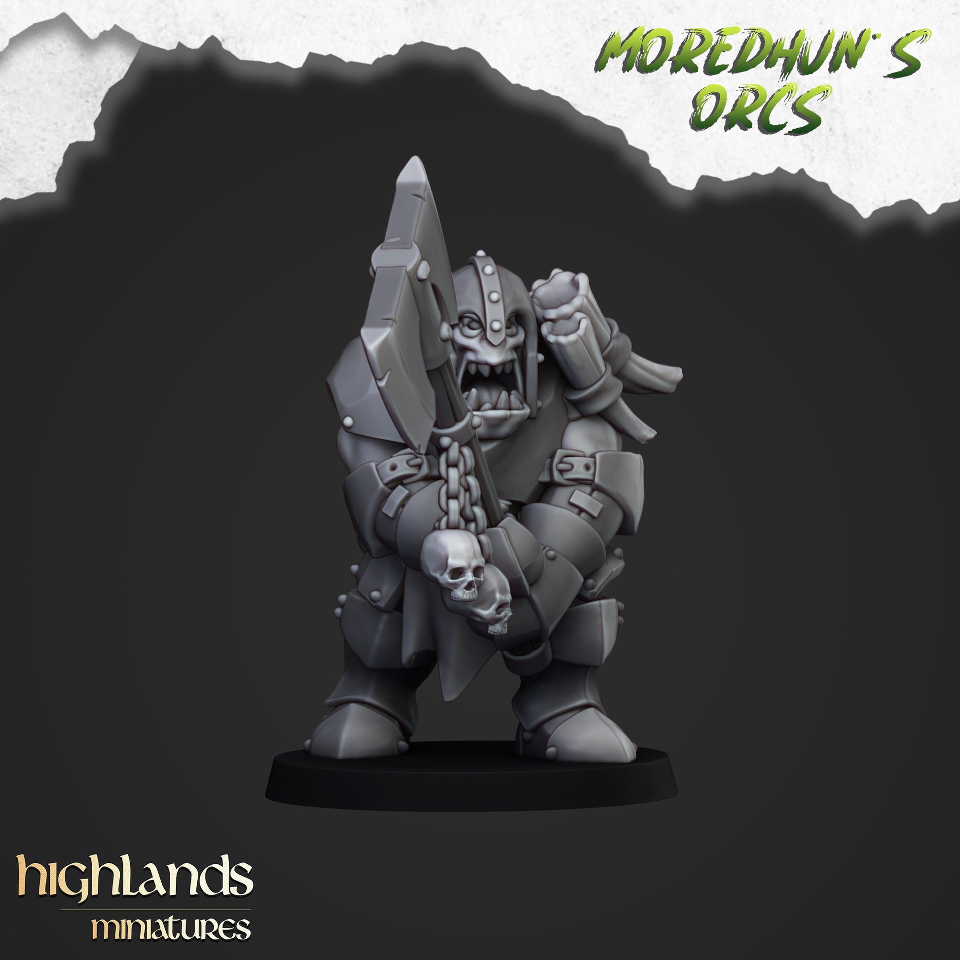 Miniatura Orcos Acorazados Orcos y Goblins resina 28mm sin pintar - Drakholm