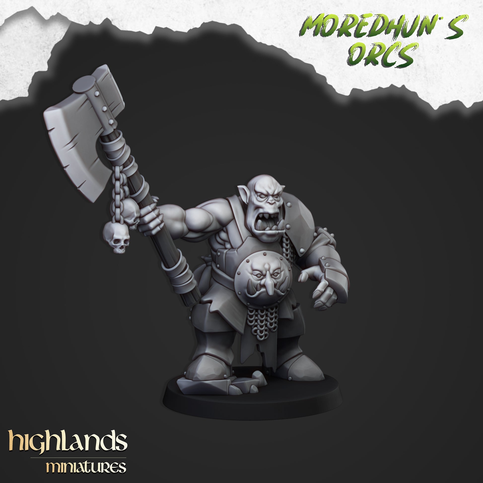 Miniatura Borgok Aplastacráneos Orcos y Goblins resina 28mm sin pintar - Drakholm