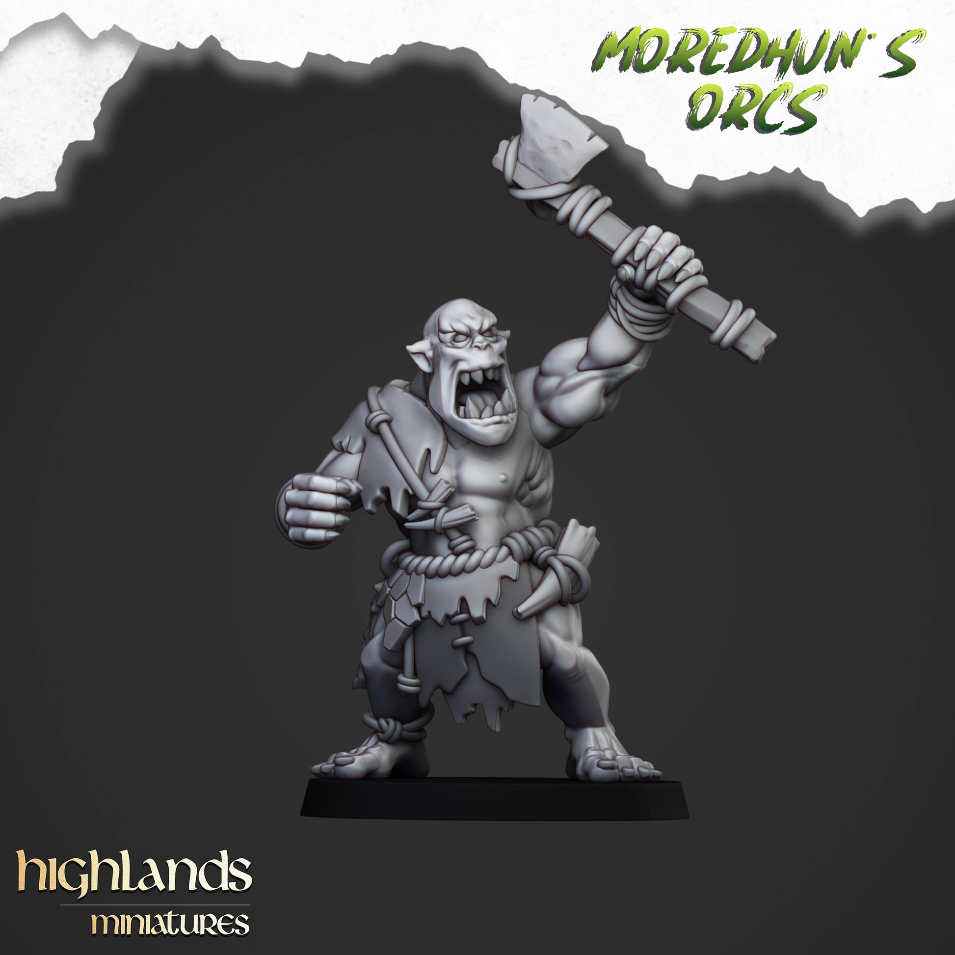 Miniatura Orco de las Cavernas Orcos y Goblins resina 28mm sin pintar - Drakholm