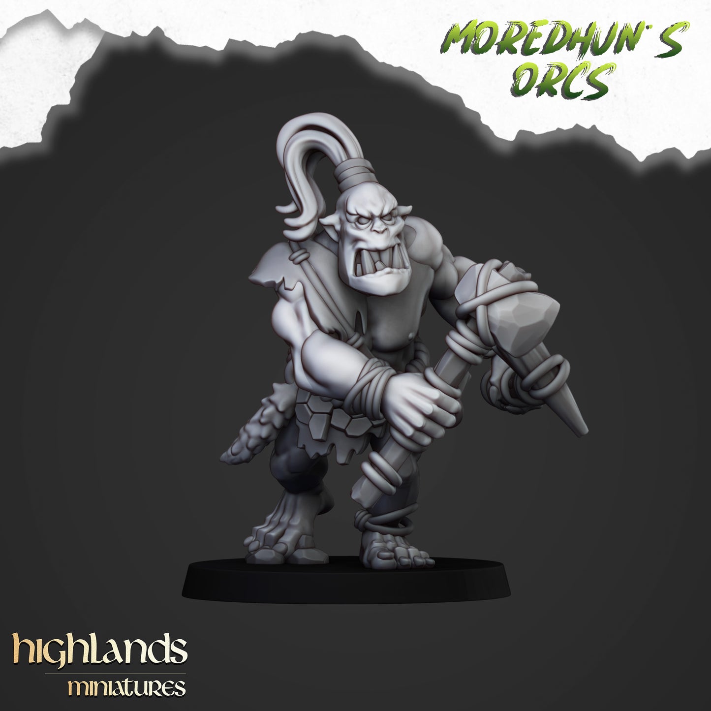 Miniatura Orco de las Cavernas Orcos y Goblins resina 28mm sin pintar - Drakholm