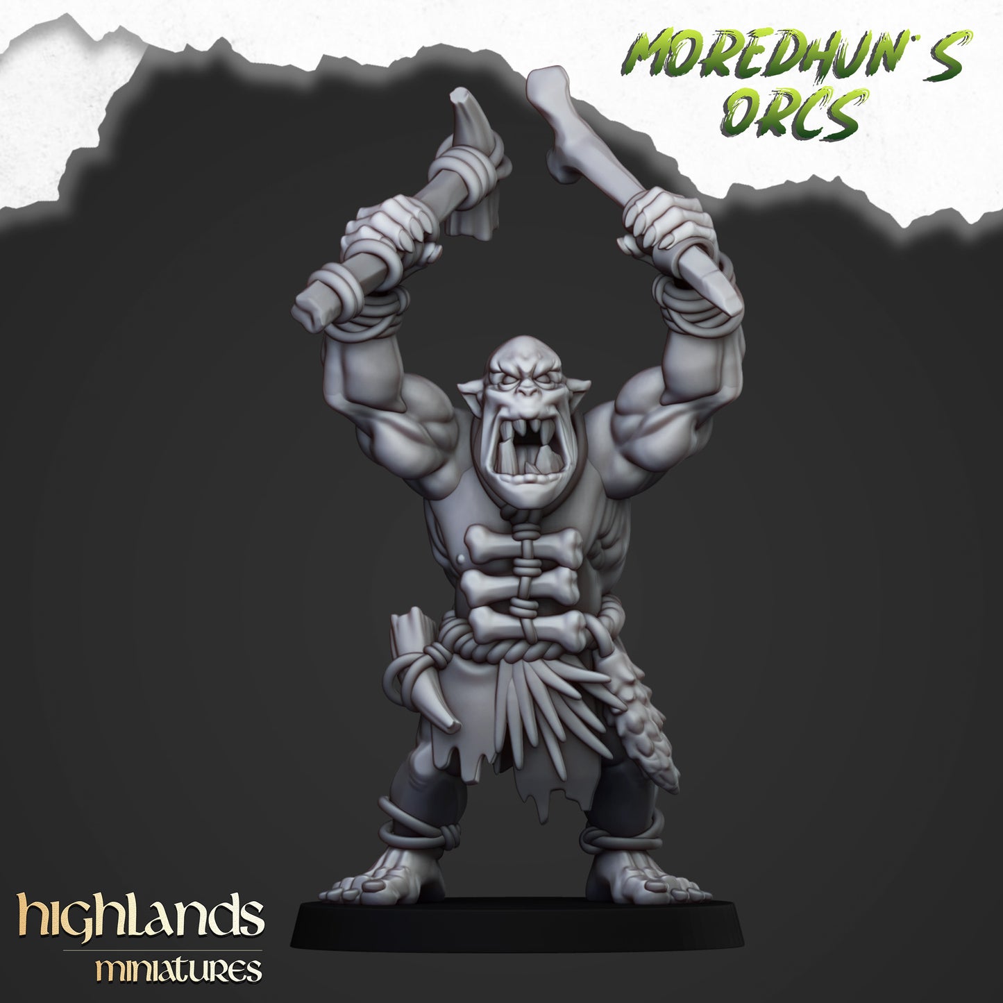 Miniatura Orco de las Cavernas Orcos y Goblins resina 28mm sin pintar - Drakholm