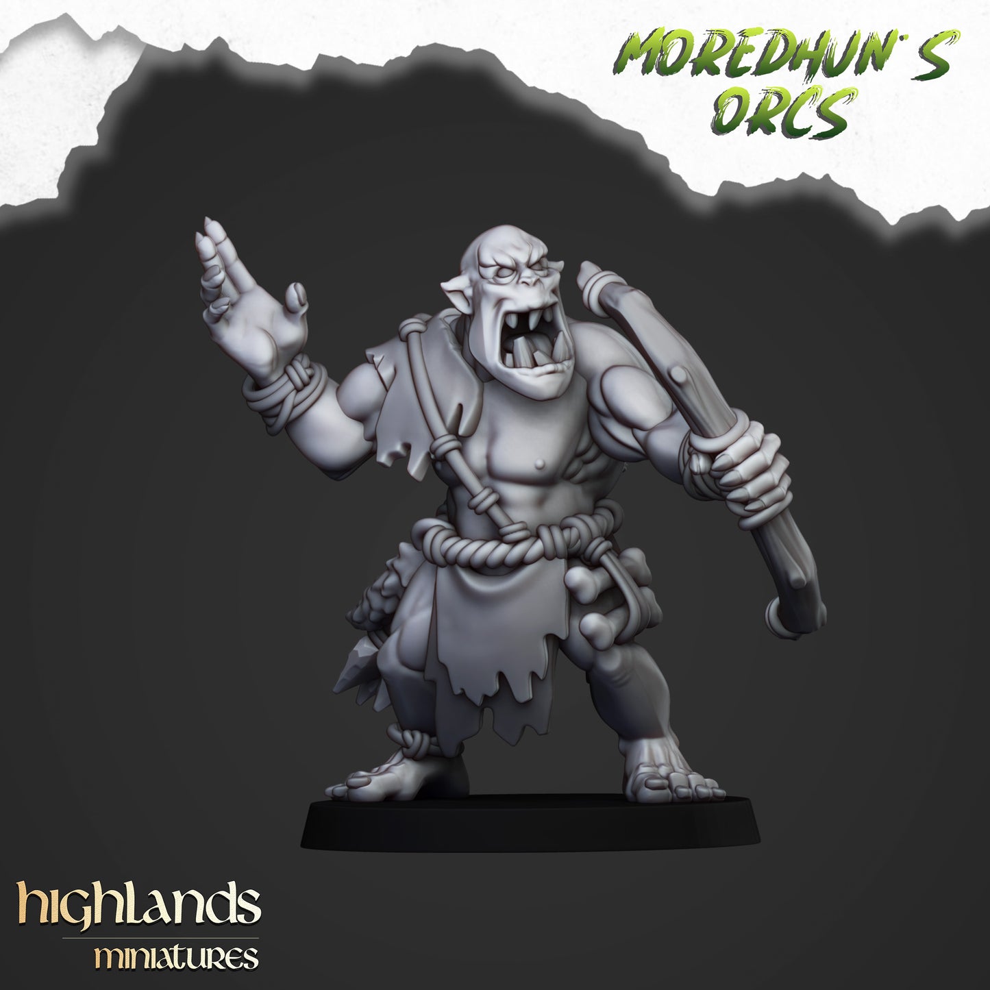 Miniatura Orco de las Cavernas Orcos y Goblins resina 28mm sin pintar - Drakholm