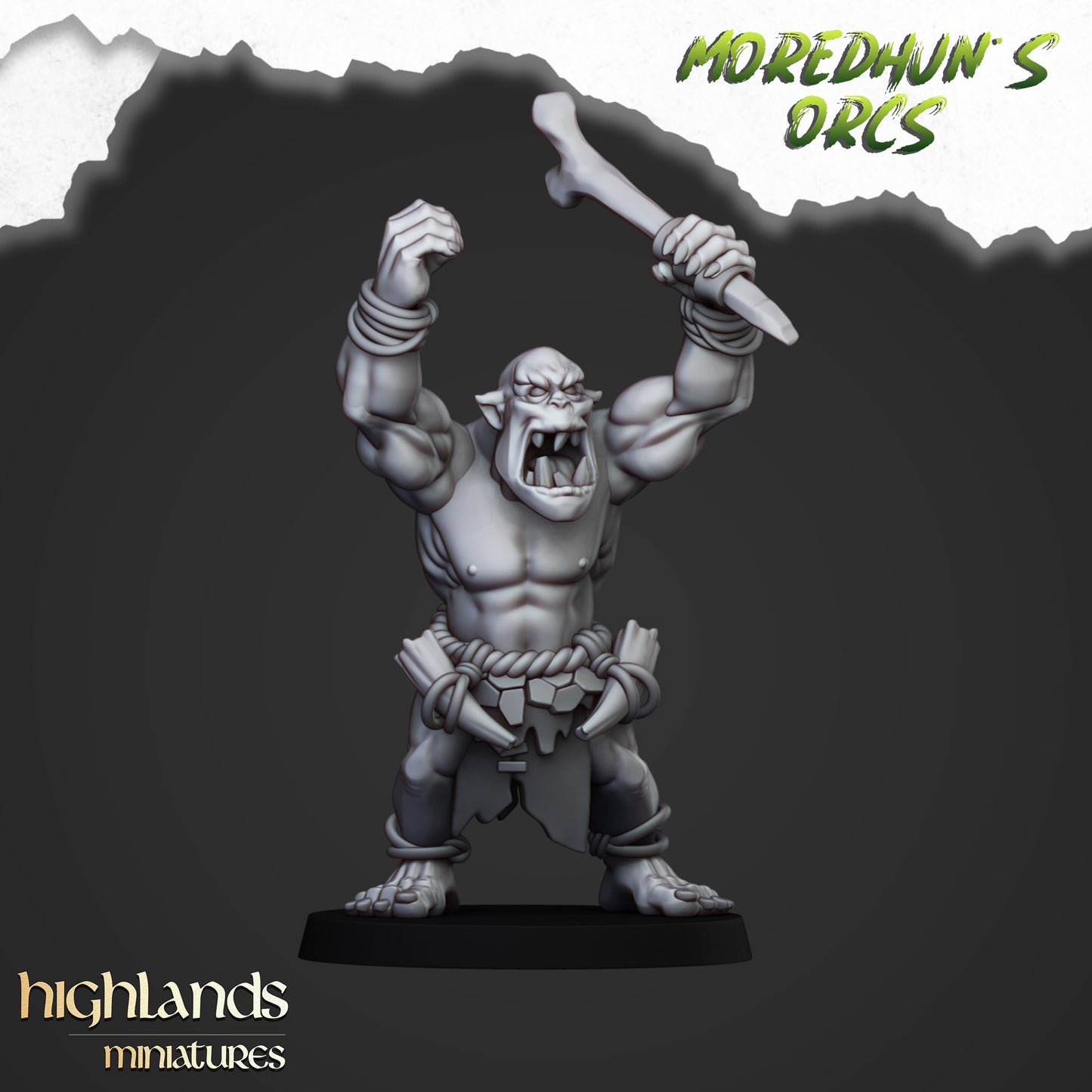 Miniatura Orco de las Cavernas Orcos y Goblins resina 28mm sin pintar - Drakholm