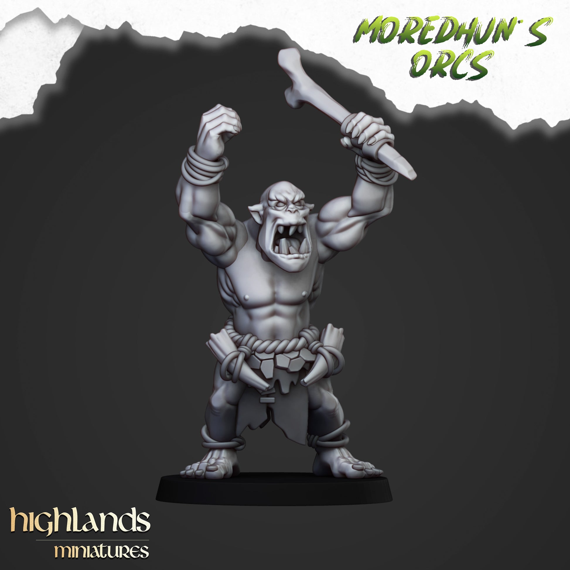 Miniatura Orco de las Cavernas Orcos y Goblins resina 28mm sin pintar - Drakholm