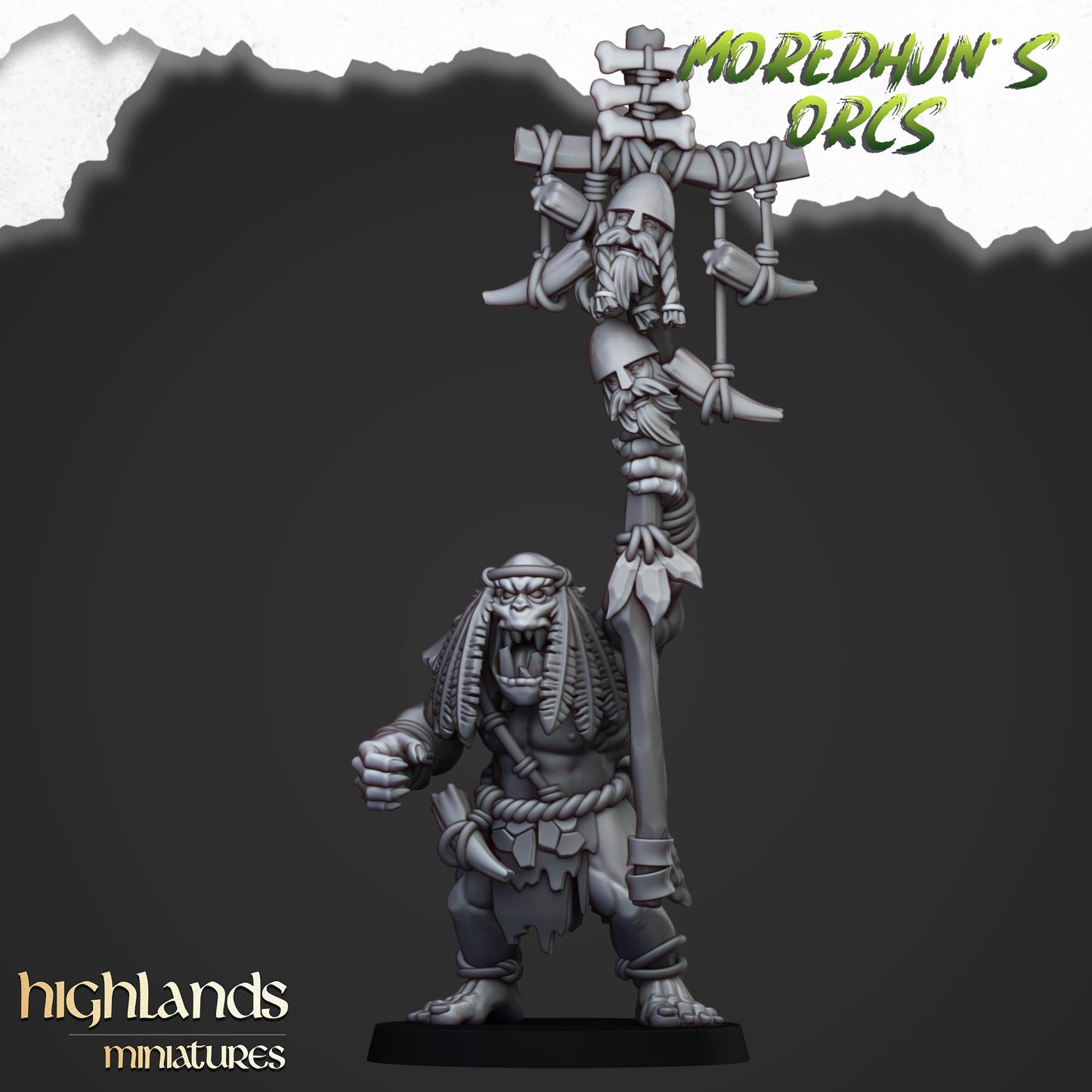 Miniatura Orco de las Cavernas Orcos y Goblins resina 28mm sin pintar - Drakholm