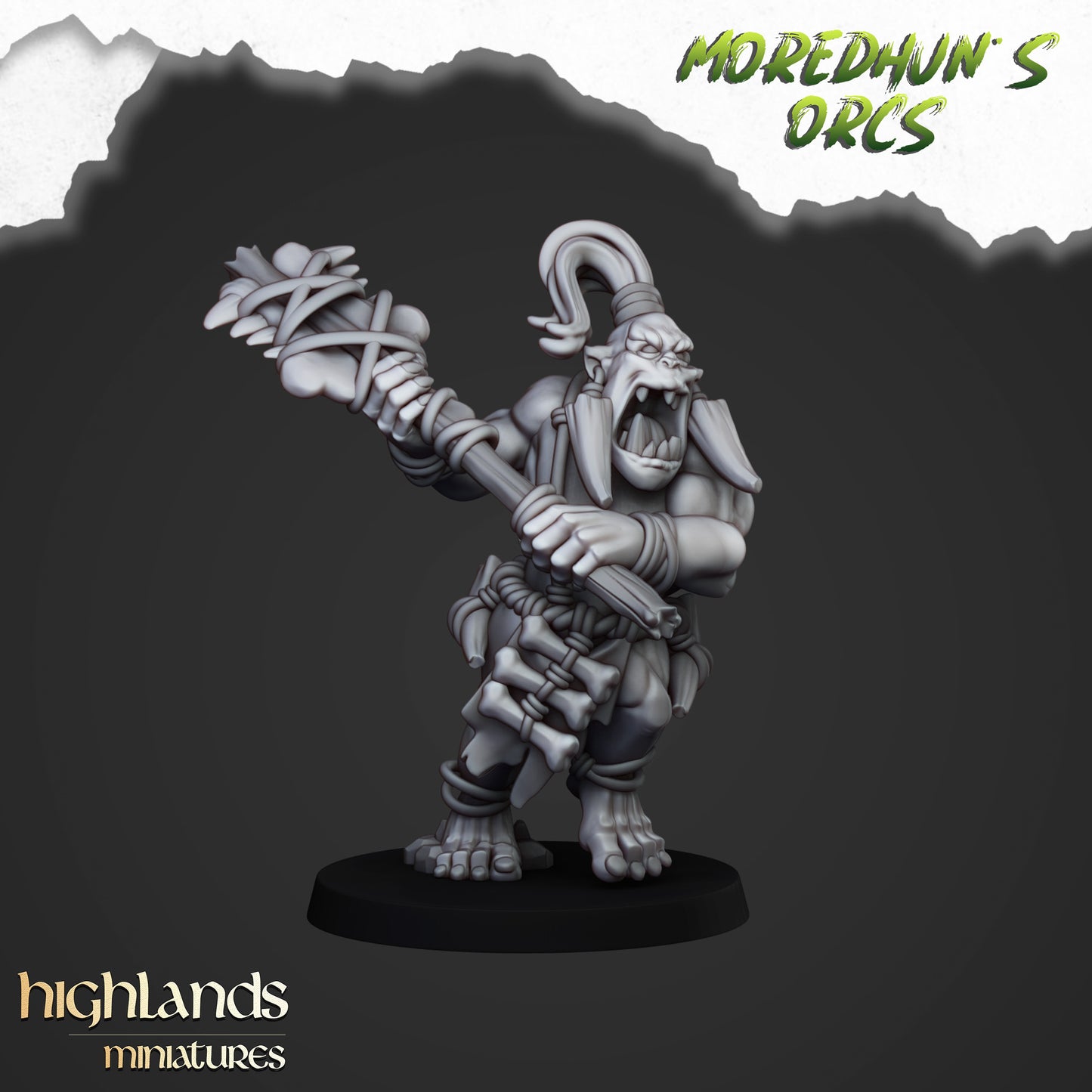 Miniatura Orco de las Cavernas Orcos y Goblins resina 28mm sin pintar - Drakholm