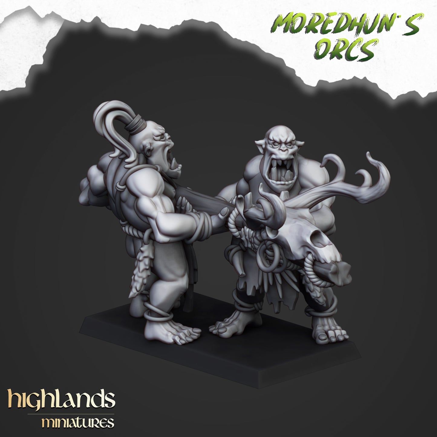 Miniatura Orco de las Cavernas Orcos y Goblins resina 28mm sin pintar - Drakholm