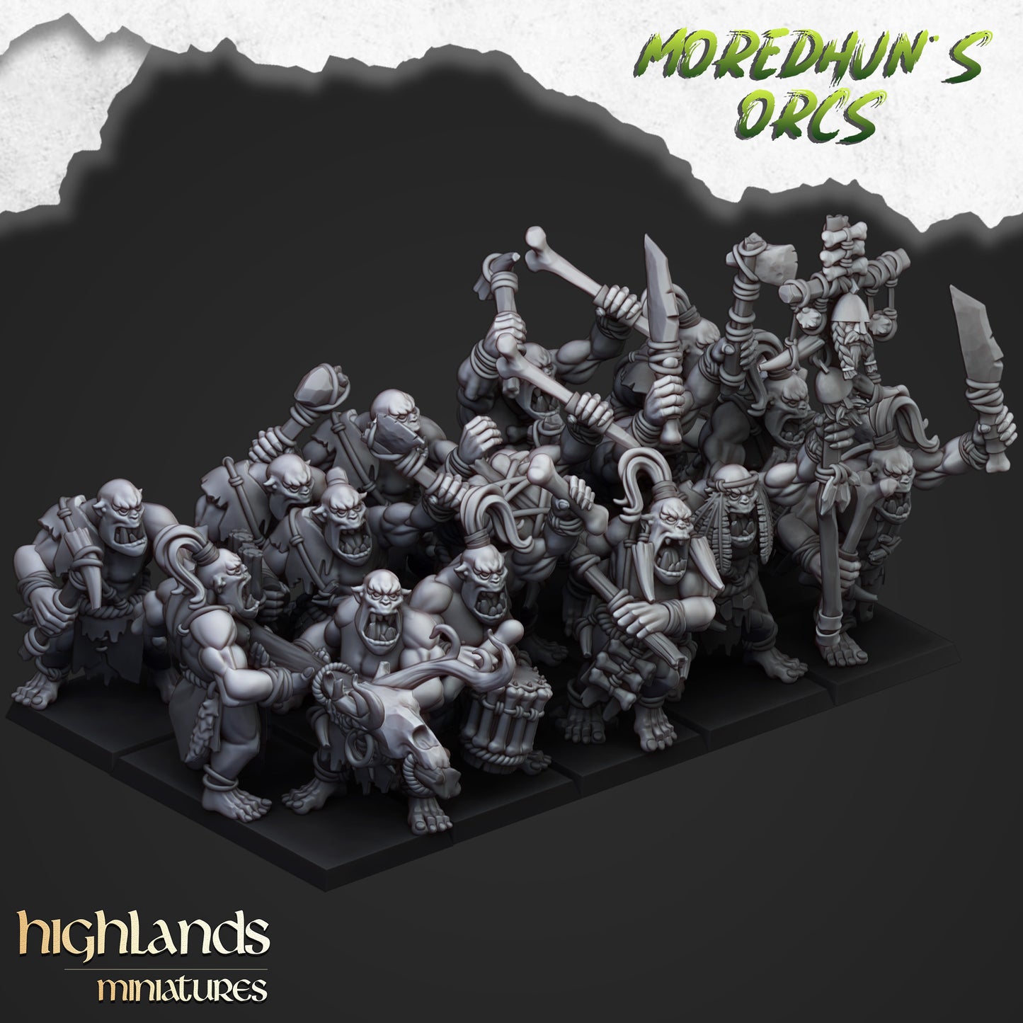 Miniatura Orco de las Cavernas Orcos y Goblins resina 28mm sin pintar - Drakholm
