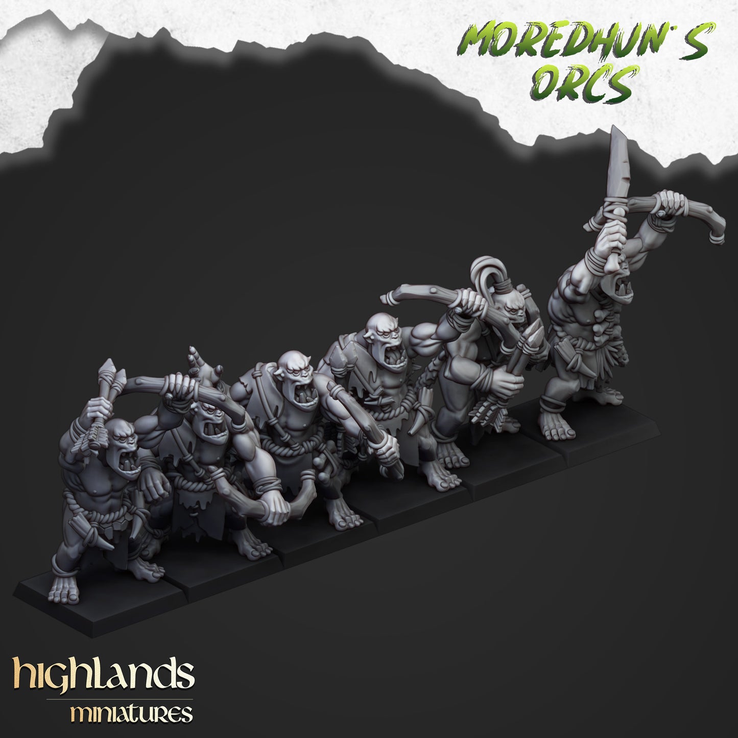 Miniatura Orco de las Cavernas Orcos y Goblins resina 28mm sin pintar - Drakholm