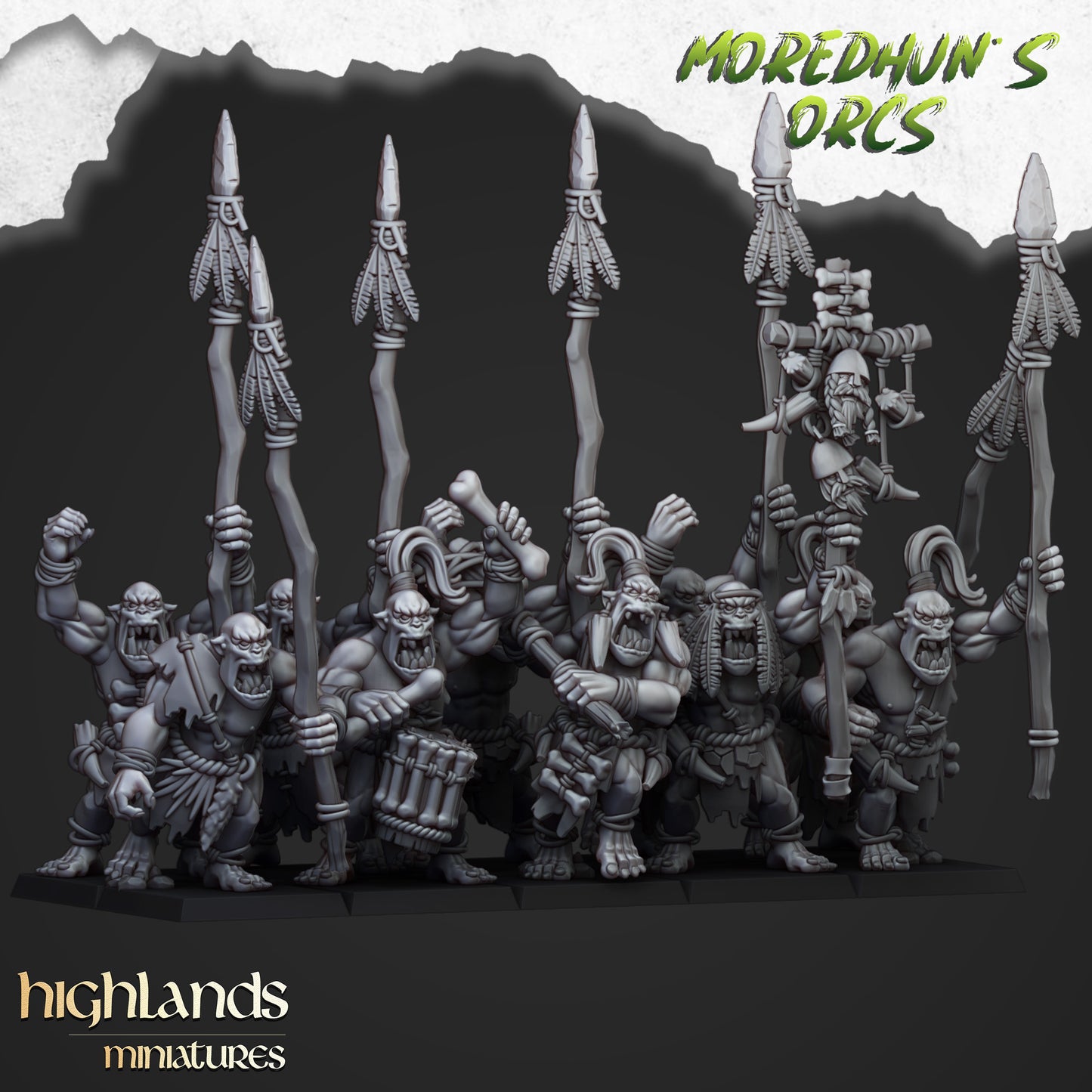 Miniatura Orco de las Cavernas Orcos y Goblins resina 28mm sin pintar - Drakholm