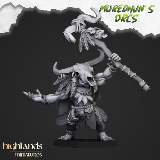 Miniatura Chamán de las Cavernas Orcos y Goblins resina 28mm sin pintar - Drakholm