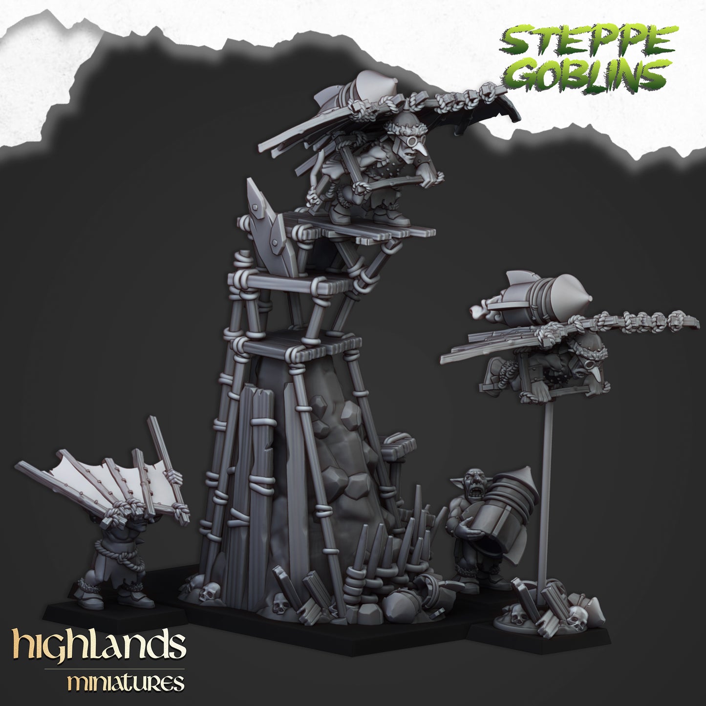 Miniatura Goblins Voladores de la Estepa Orcos y Goblins resina 28mm sin pintar - Drakholm
