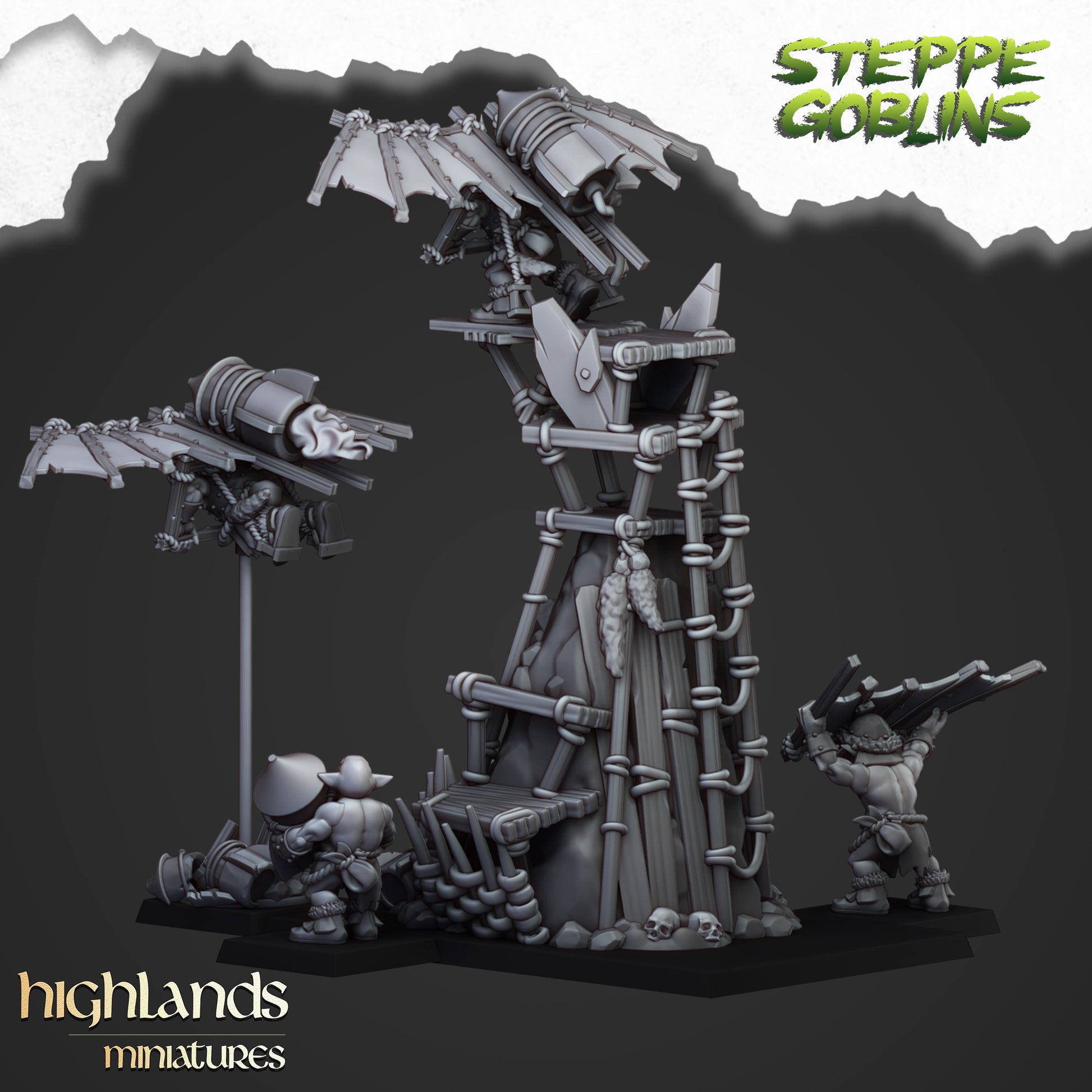 Miniatura Goblins Voladores de la Estepa Orcos y Goblins resina 28mm sin pintar - Drakholm