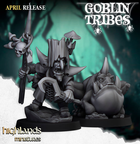 Miniatura Grubnax y Croakulus Orcos y Goblins resina 28mm sin pintar - Drakholm