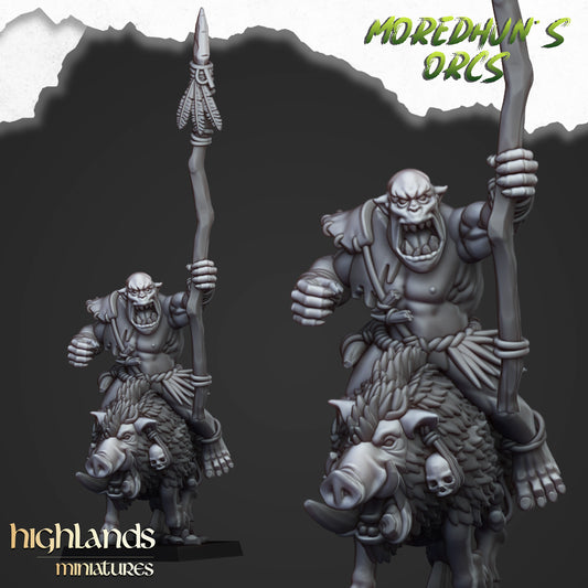 Miniatura Orco de las Cavernas Montado Orcos y Goblins resina 28mm sin pintar - Drakholm