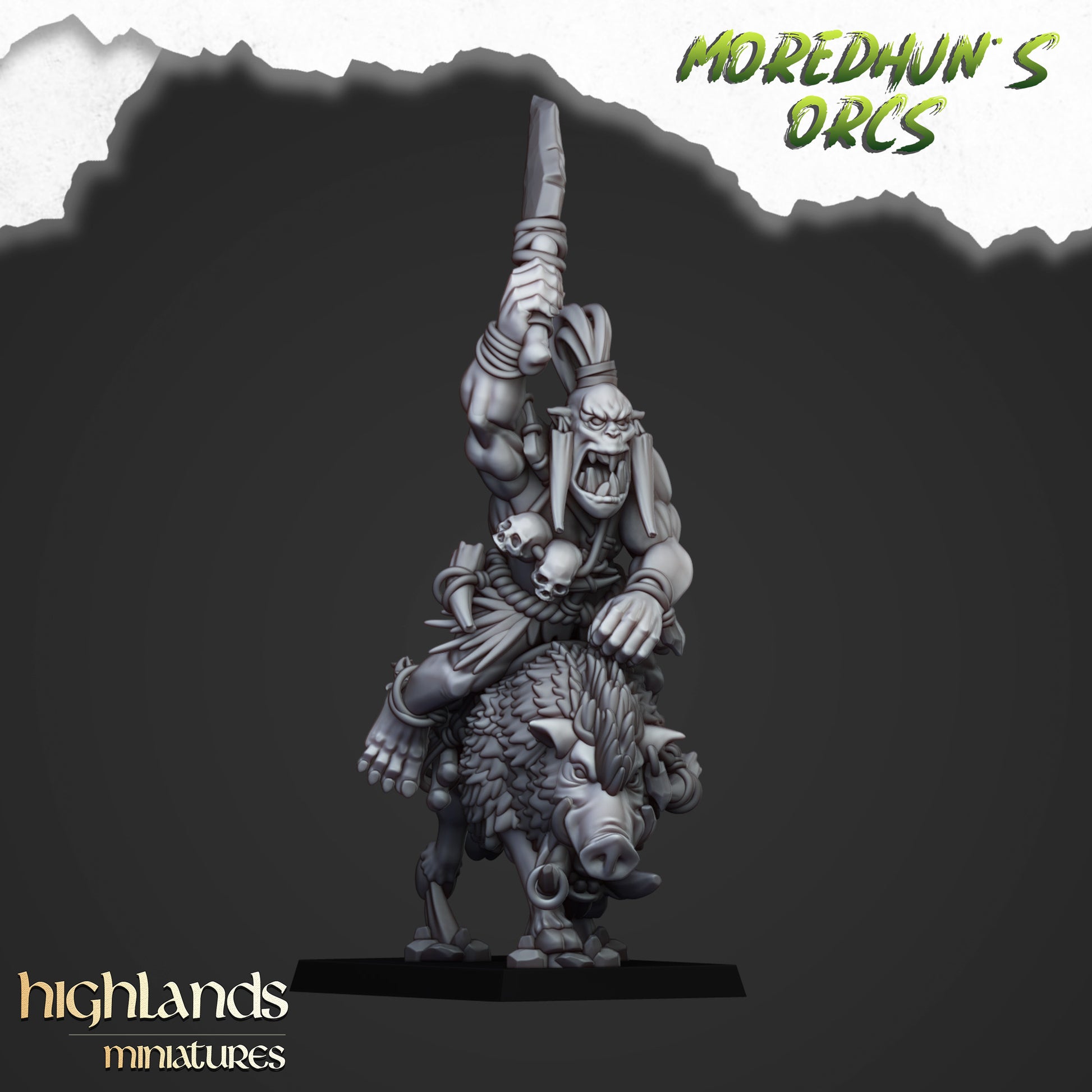 Miniatura Orco de las Cavernas Montado Orcos y Goblins resina 28mm sin pintar - Drakholm
