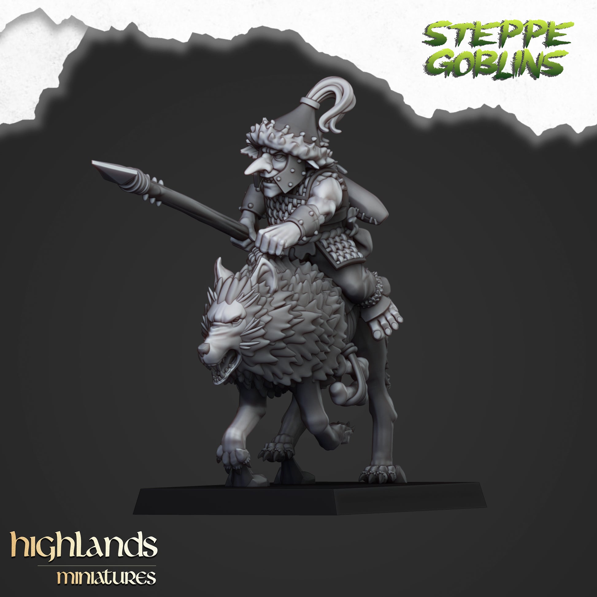 Miniatura Goblins de la Estepa Montados Orcos y Goblins resina 28mm sin pintar - Drakholm