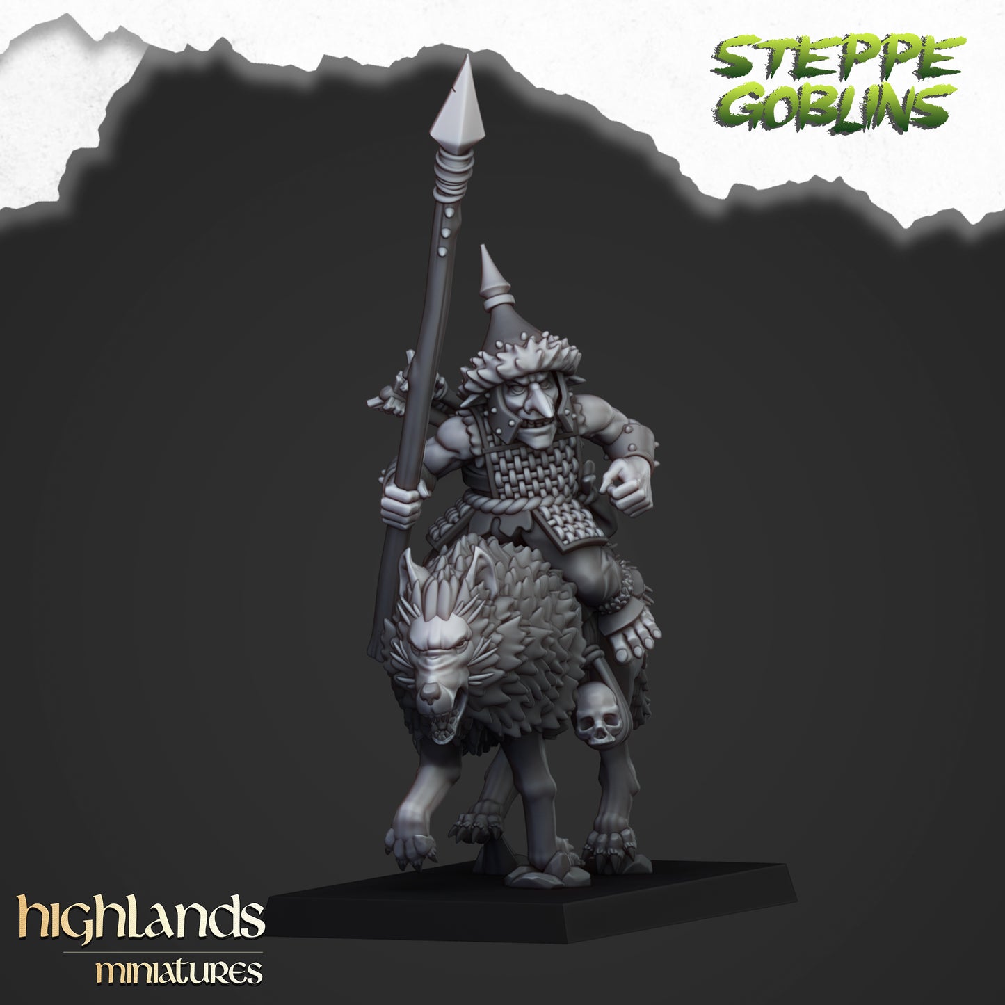 Miniatura Goblins de la Estepa Montados Orcos y Goblins resina 28mm sin pintar - Drakholm