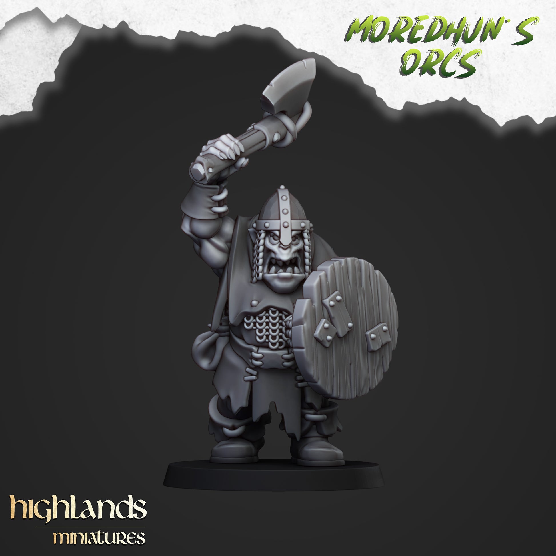 Miniatura Guerreros Orcos con Armas Orcos y Goblins resina 28mm sin pintar - Drakholm