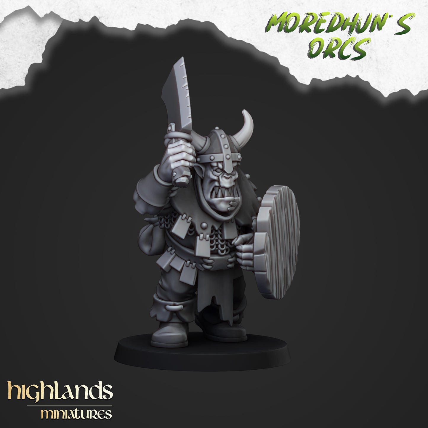 Miniatura Guerreros Orcos con Armas Orcos y Goblins resina 28mm sin pintar - Drakholm