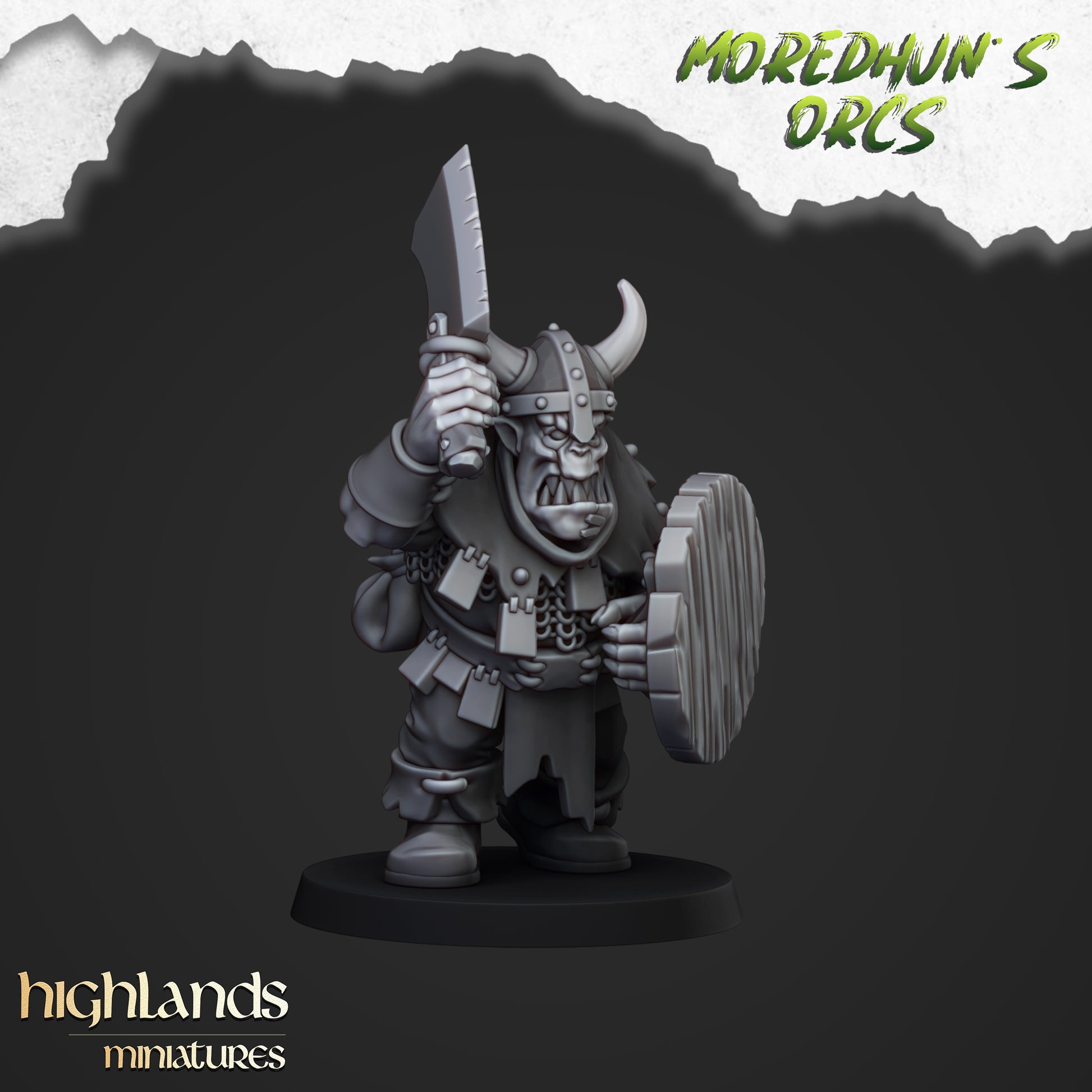 Miniatura Guerreros Orcos con Armas Orcos y Goblins resina 28mm sin pintar - Drakholm