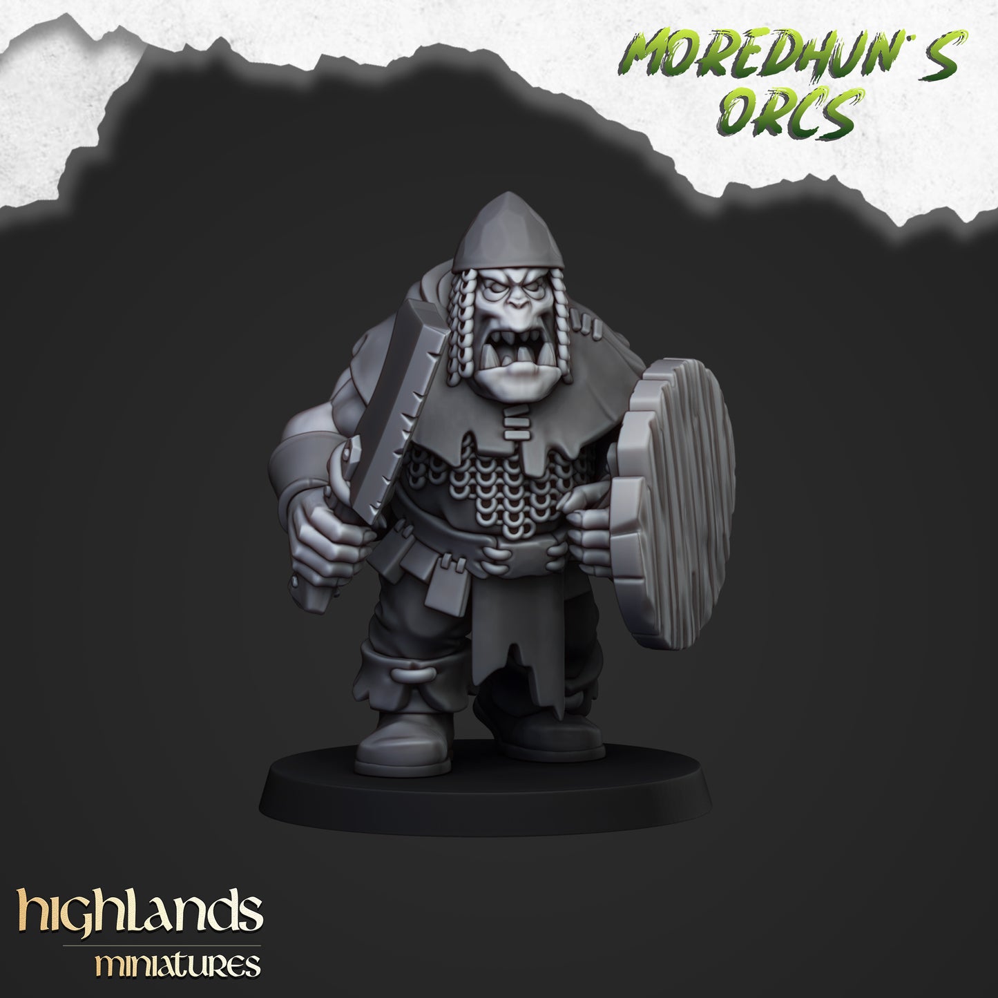 Miniatura Guerreros Orcos con Armas Orcos y Goblins resina 28mm sin pintar - Drakholm