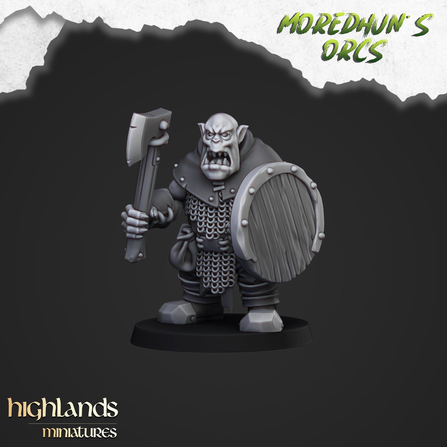 Miniatura Guerreros Orcos con Armas Orcos y Goblins resina 28mm sin pintar - Drakholm