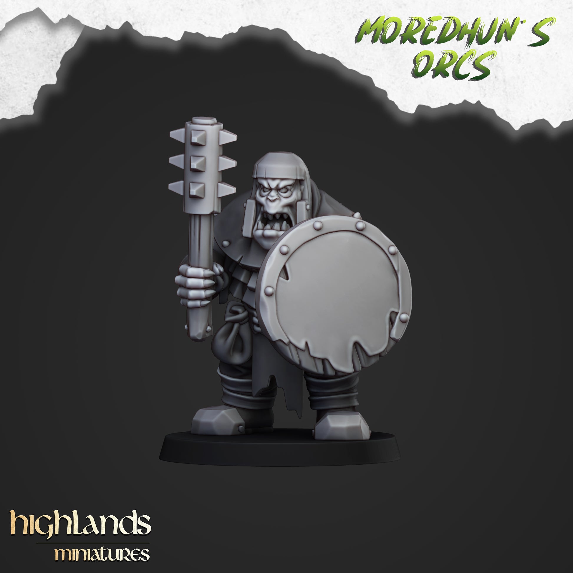Miniatura Guerreros Orcos con Armas Orcos y Goblins resina 28mm sin pintar - Drakholm