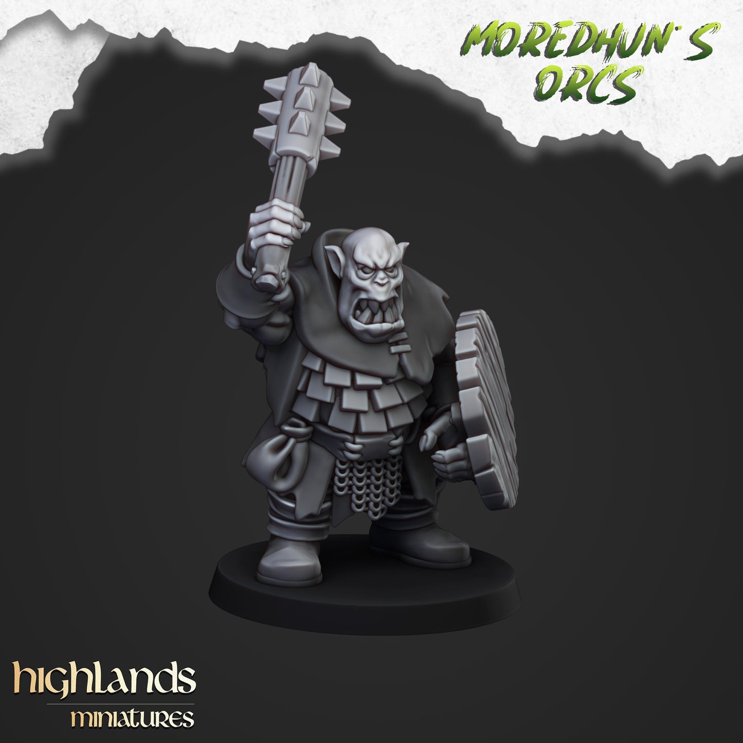 Miniatura Guerreros Orcos con Armas Orcos y Goblins resina 28mm sin pintar - Drakholm