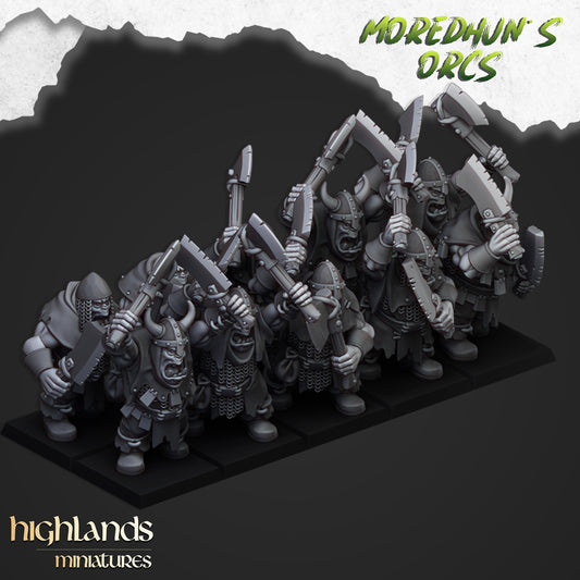 Miniatura Guerreros Orcos con Armas Orcos y Goblins resina 28mm sin pintar - Drakholm