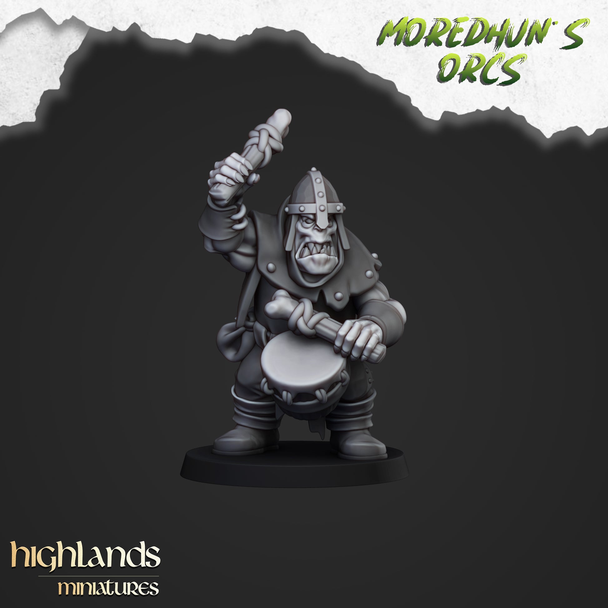 Miniatura Guerreros Orcos con Armas Orcos y Goblins resina 28mm sin pintar - Drakholm